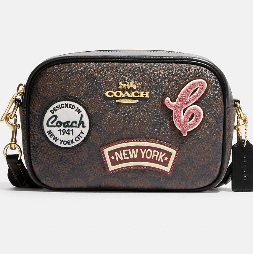 Túi nữ Coach Mini Jamie New York Camera Bag In Signature Canvas With Ski  Patches