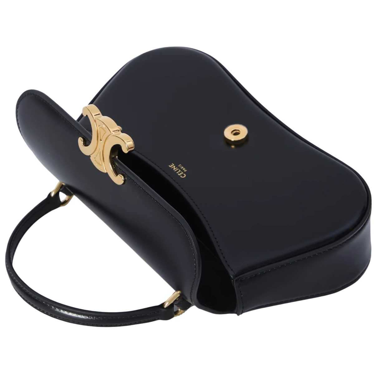 Túi xách đeo chéo Celine Teen Lola In Shiny Calfskin Black 6