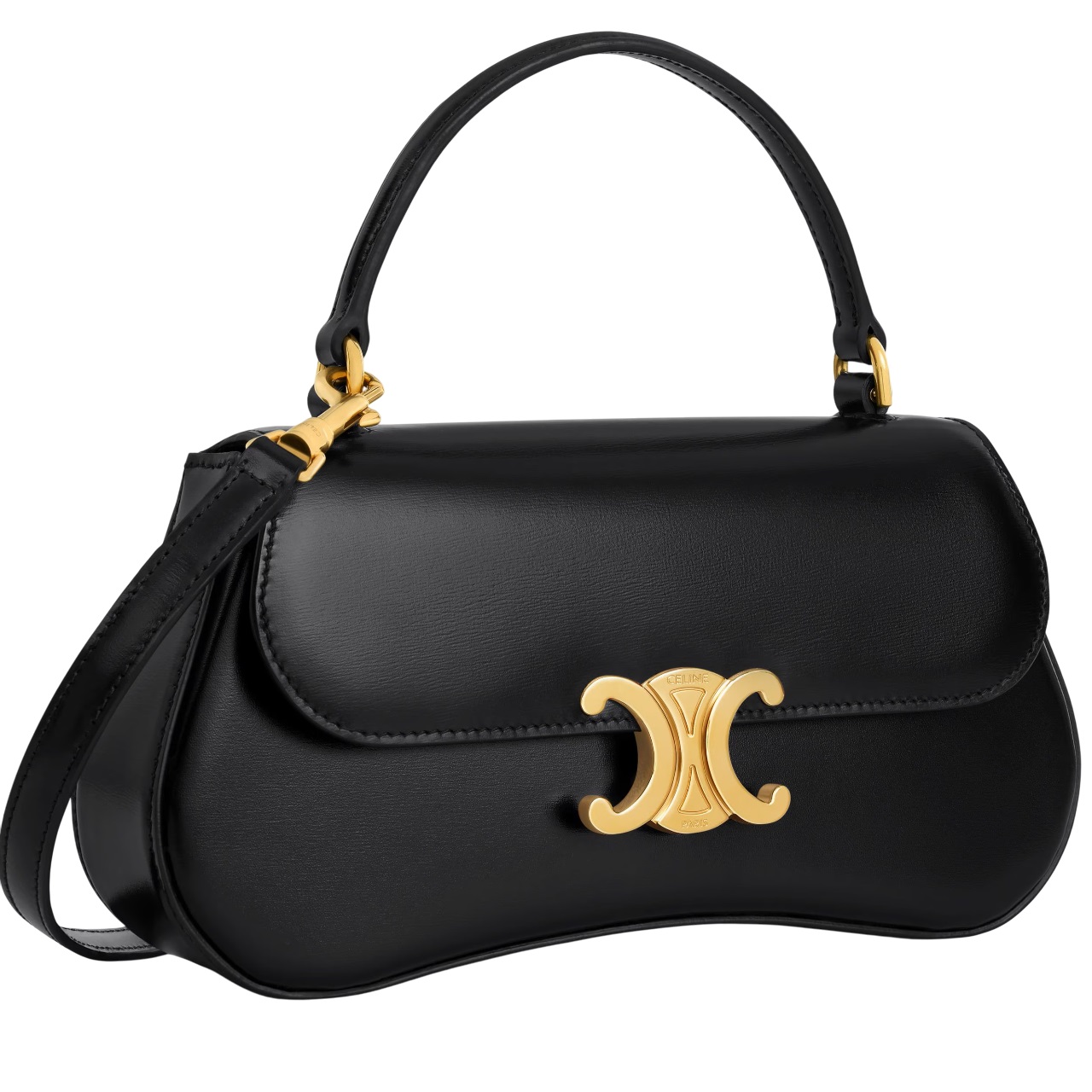 Túi xách đeo chéo Celine Teen Lola In Shiny Calfskin Black 5