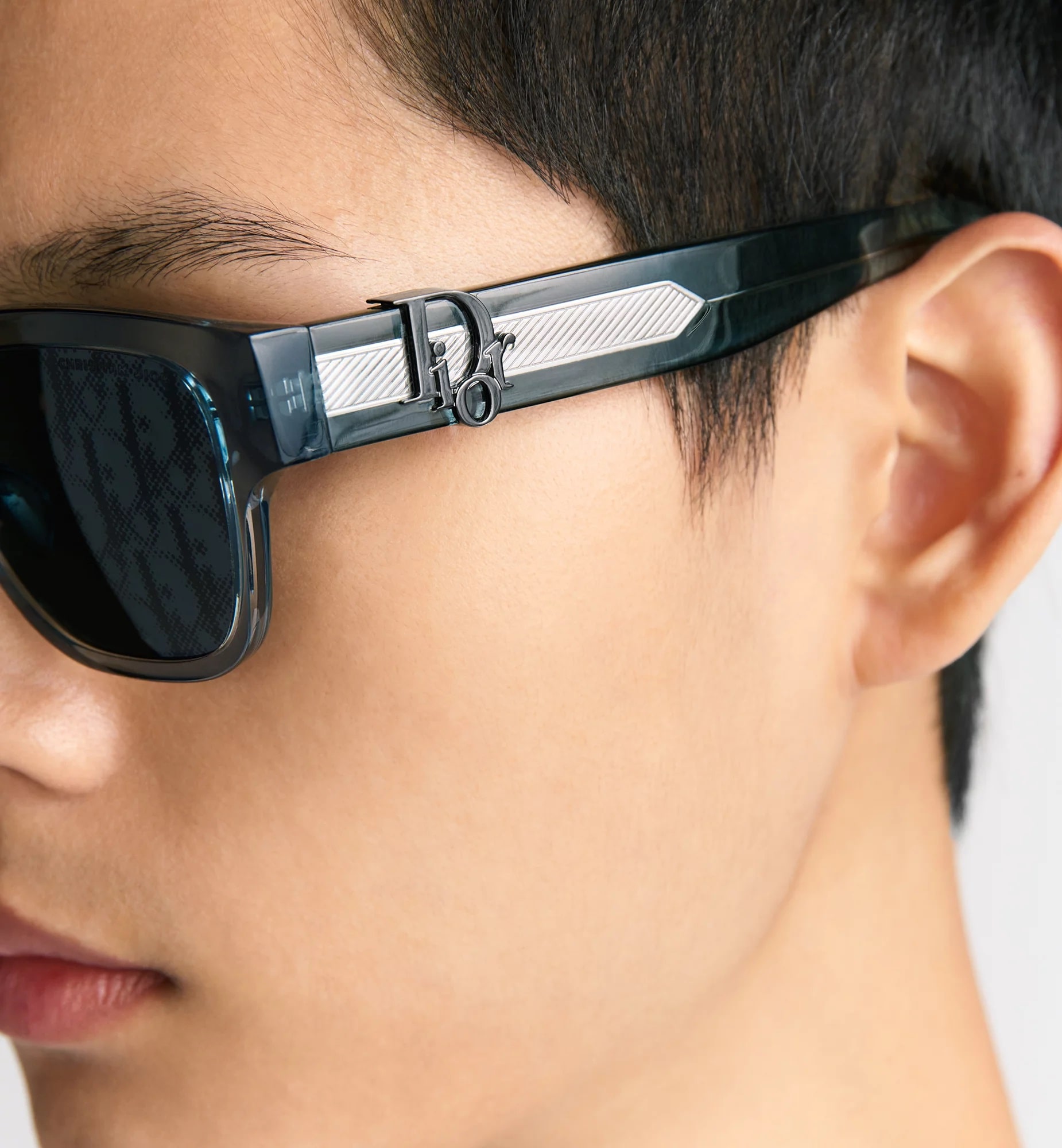 Kính mát Dior DiorOblique S1F Transparent Blue Square Sunglasses 2