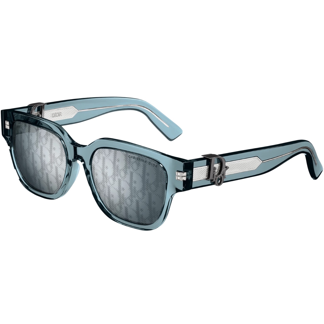 Kính mát Dior DiorOblique S1F Transparent Blue Square Sunglasses 4