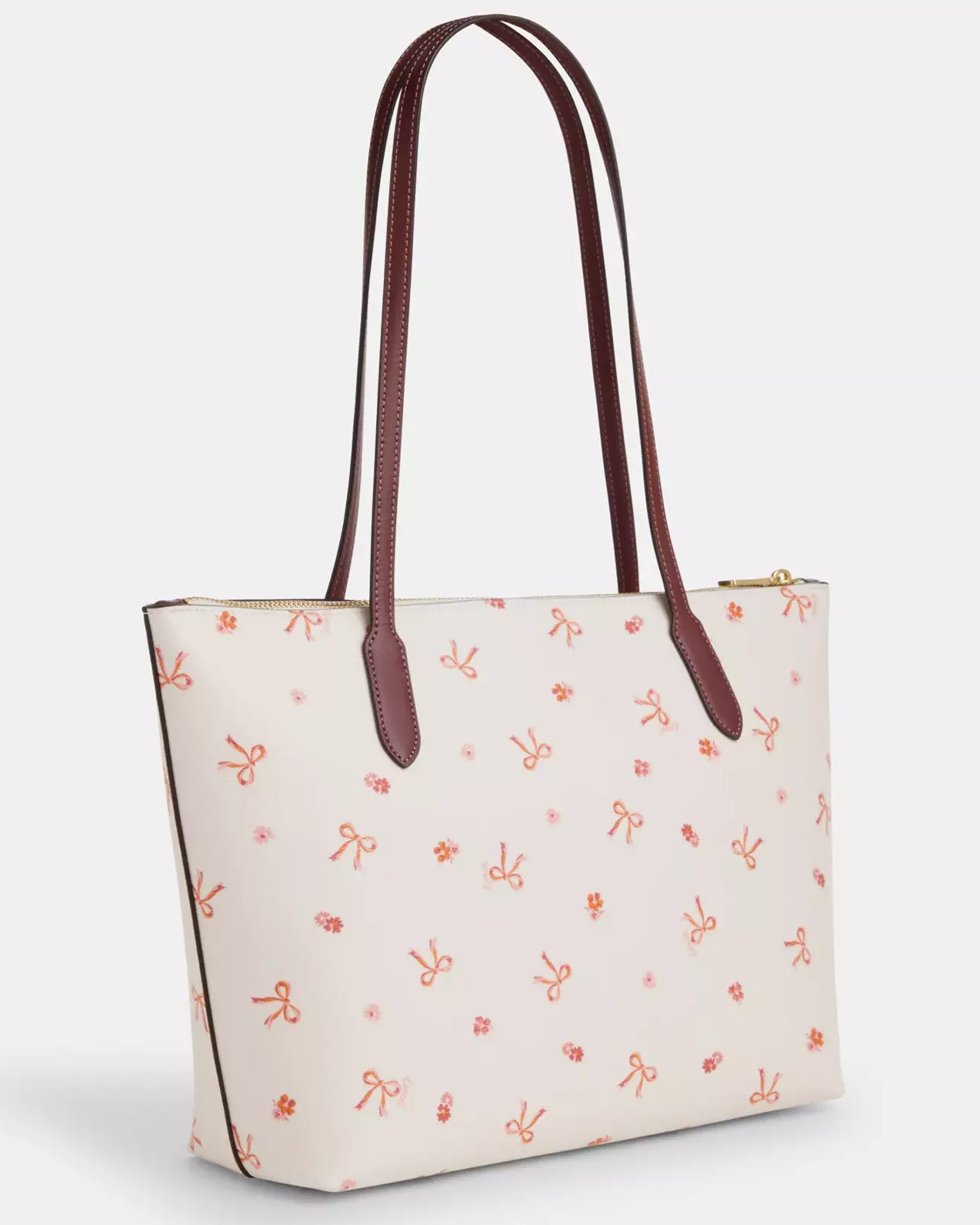 TÚI XÁCH HỌA TIẾT LIMITED COACH NỮ ZIP TOP TOTE WITH BOW PRINT COATED CANVAS AND SMOOTH LEATHER CN627 4