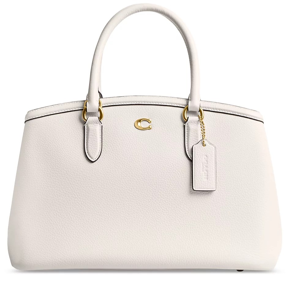 Túi xách Coach nữ Legacy Carryall 28 Refined Pebble Leather Chalk CU024 2