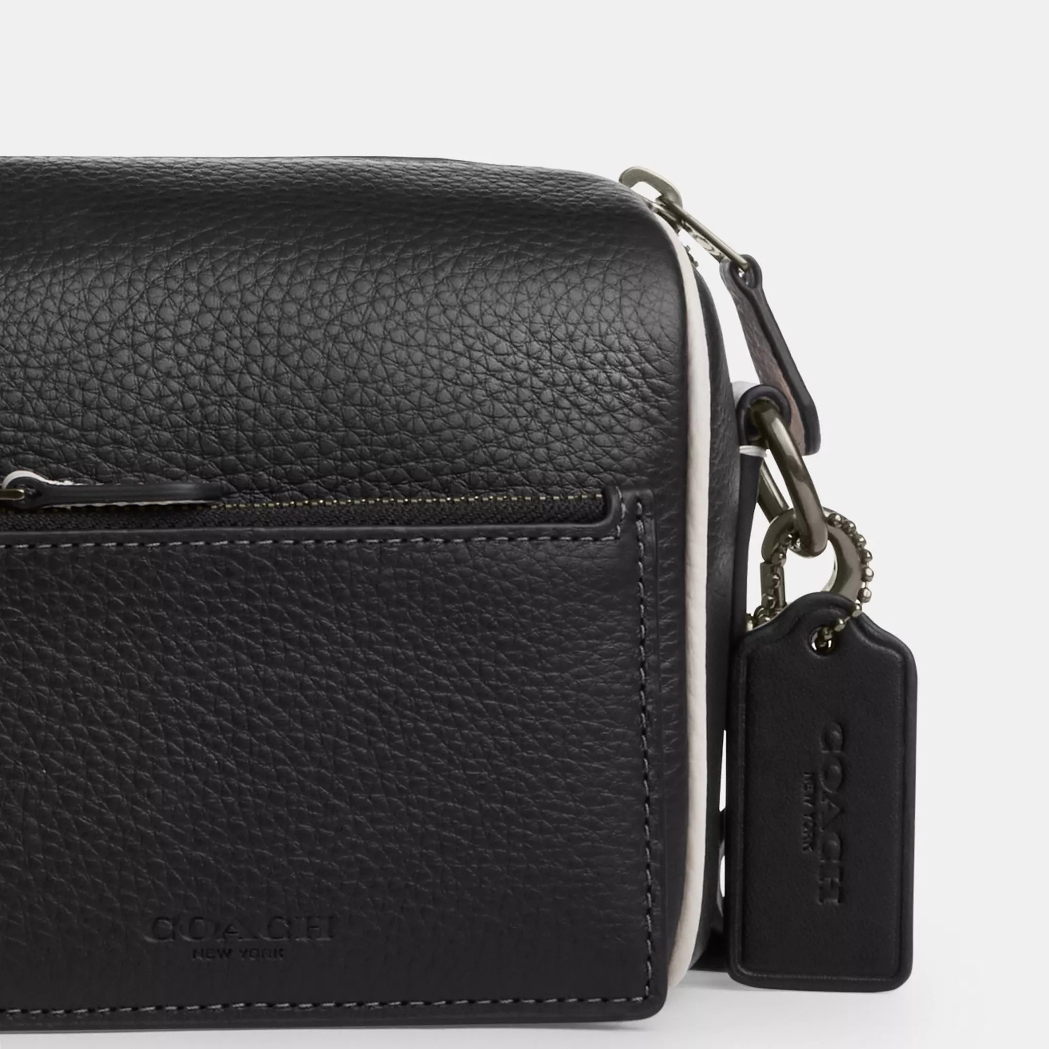 TÚI ĐEO CHÉO UNISEX COACH AXEL GUNMETAL BLACK REFINED PEBBLE LEATHER CROSSBODY BAG CP172 3