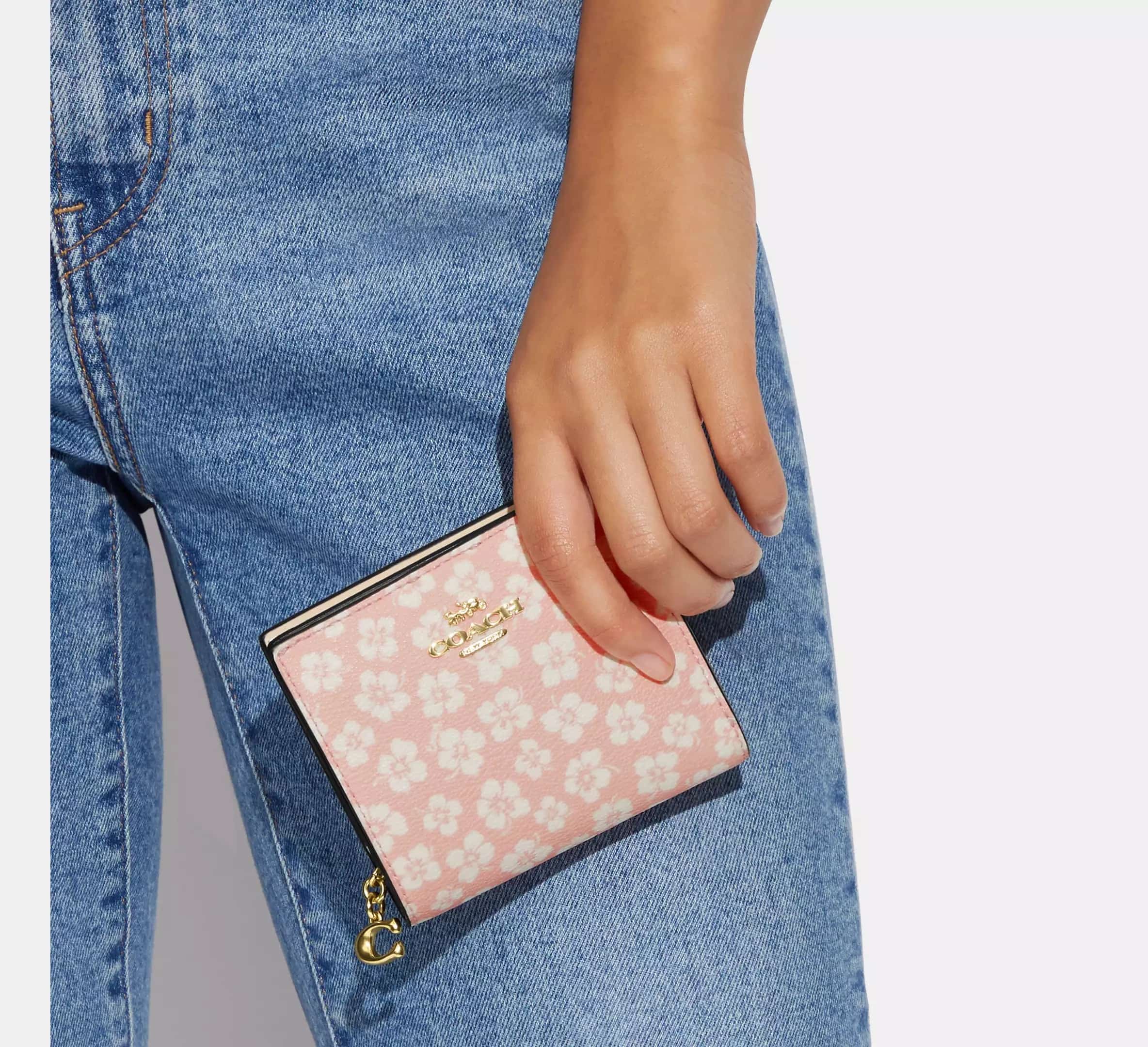 Ví nữ Coach ngắn Snap Wallet With Graphic Ditsy Floral Print CA782 1