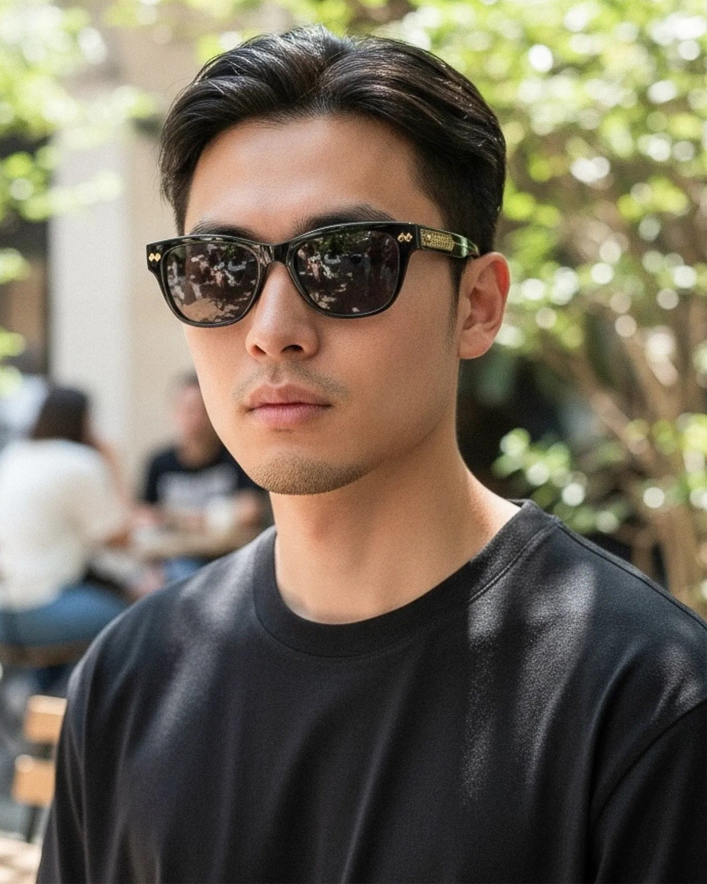 Kính mát Bottega Veneta Intrecciato Panthos Sunglasses Black BV1441S 2