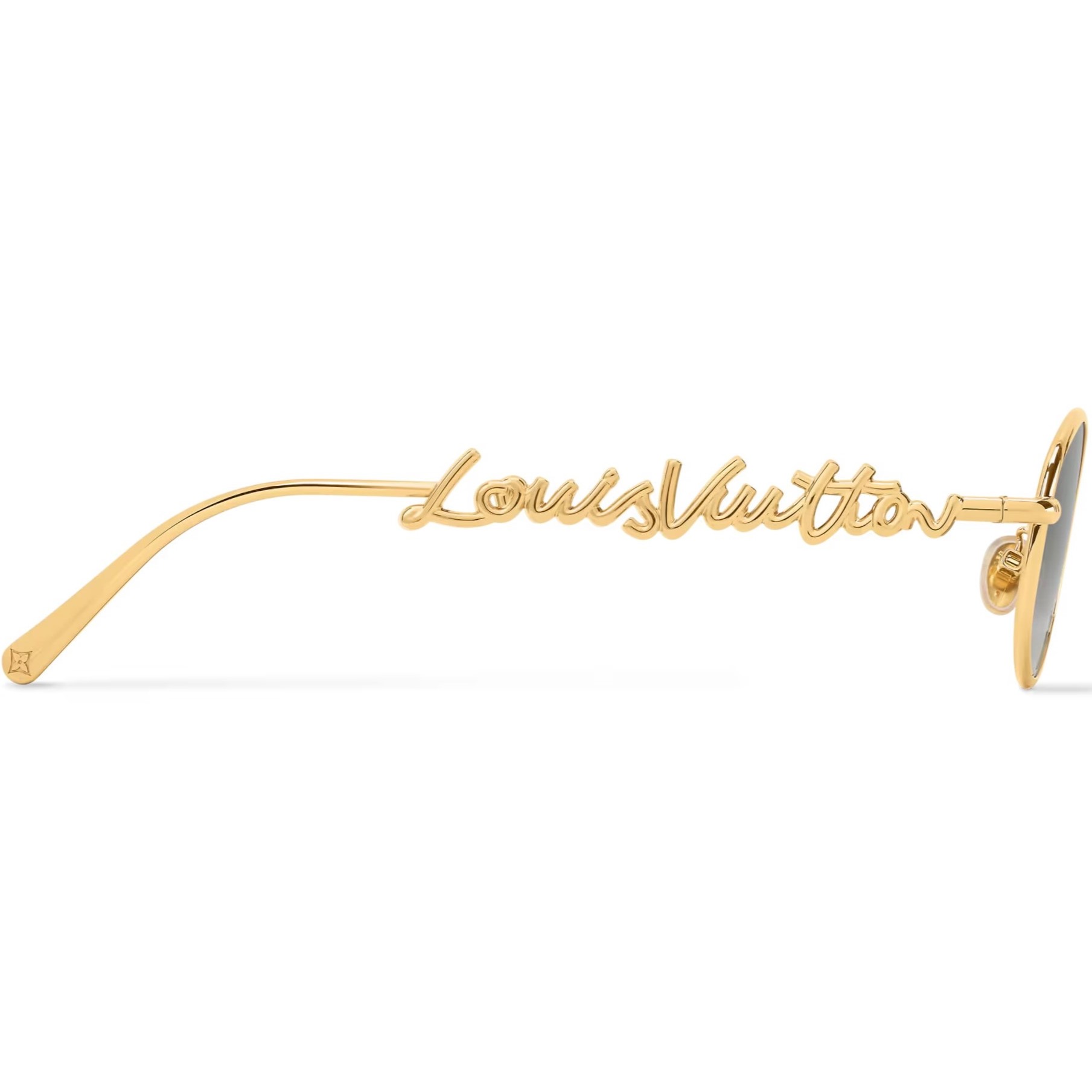 Kính mát Louis Vuitton Dáng Tròn LV Script Metal Round Sunglasses Gold 4
