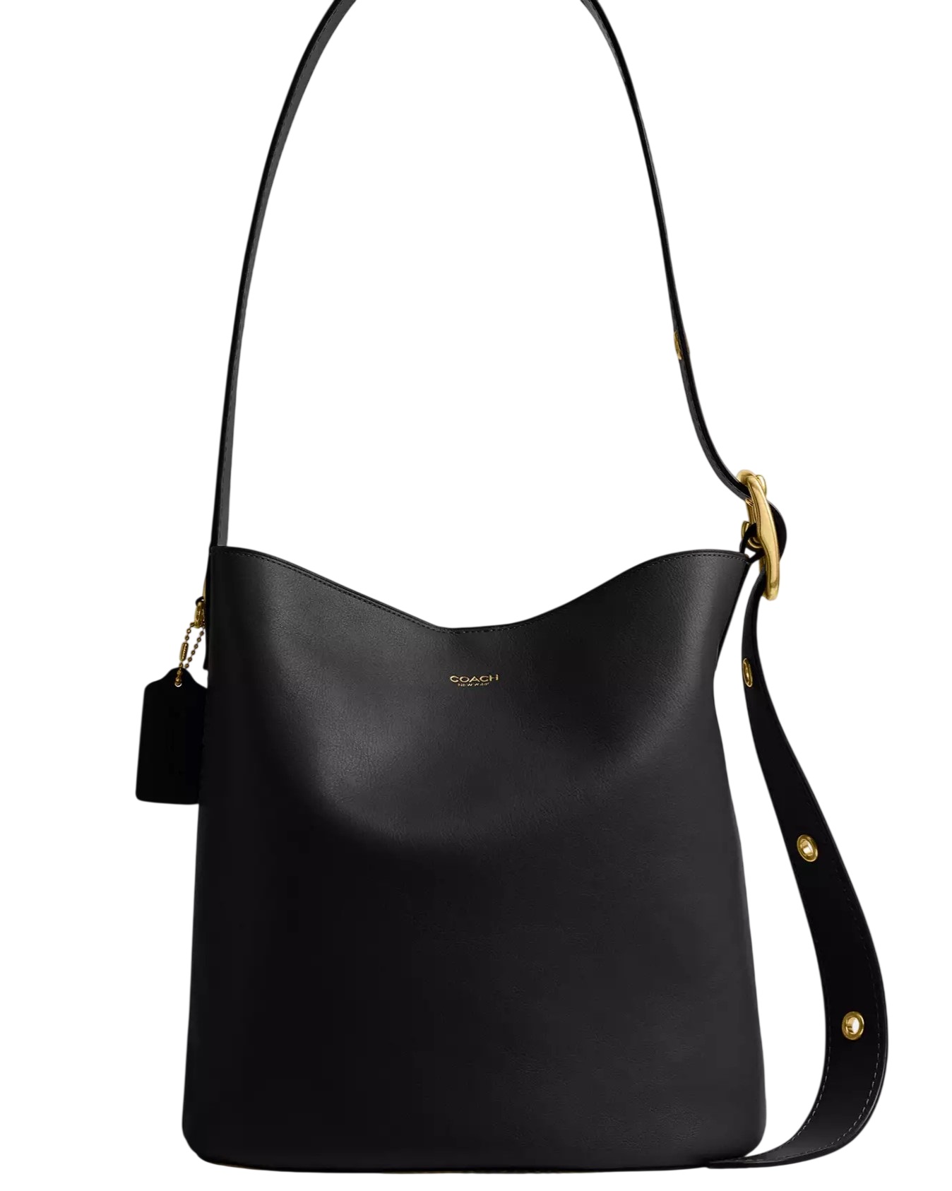 Túi đeo chéo nữ đen dáng đứng Coach Bleecker Bucket Bag Black CCC23 11