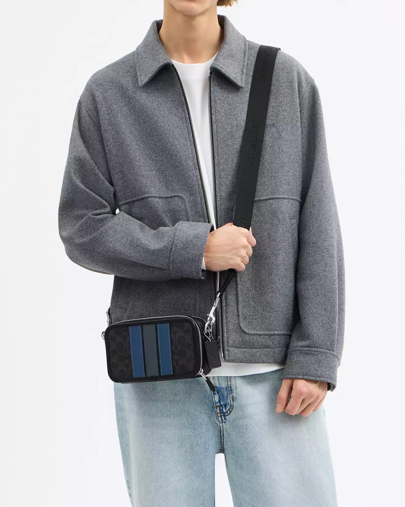 Túi đeo chéo Coach Wyatt Crossbody Bag In Signature Canvas With Varsity Stripe CDP86 3