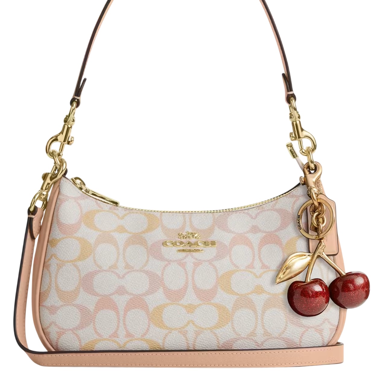 Túi đeo chéo Coach Teri Shoulder Bag In Pretty Signature Canvas Chalk Pink CDZ05 1