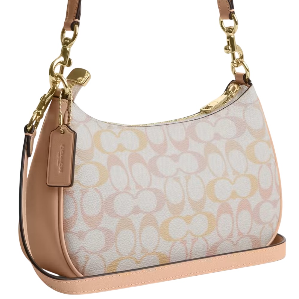 Túi đeo chéo Coach Teri Shoulder Bag In Pretty Signature Canvas Chalk Pink CDZ05 2