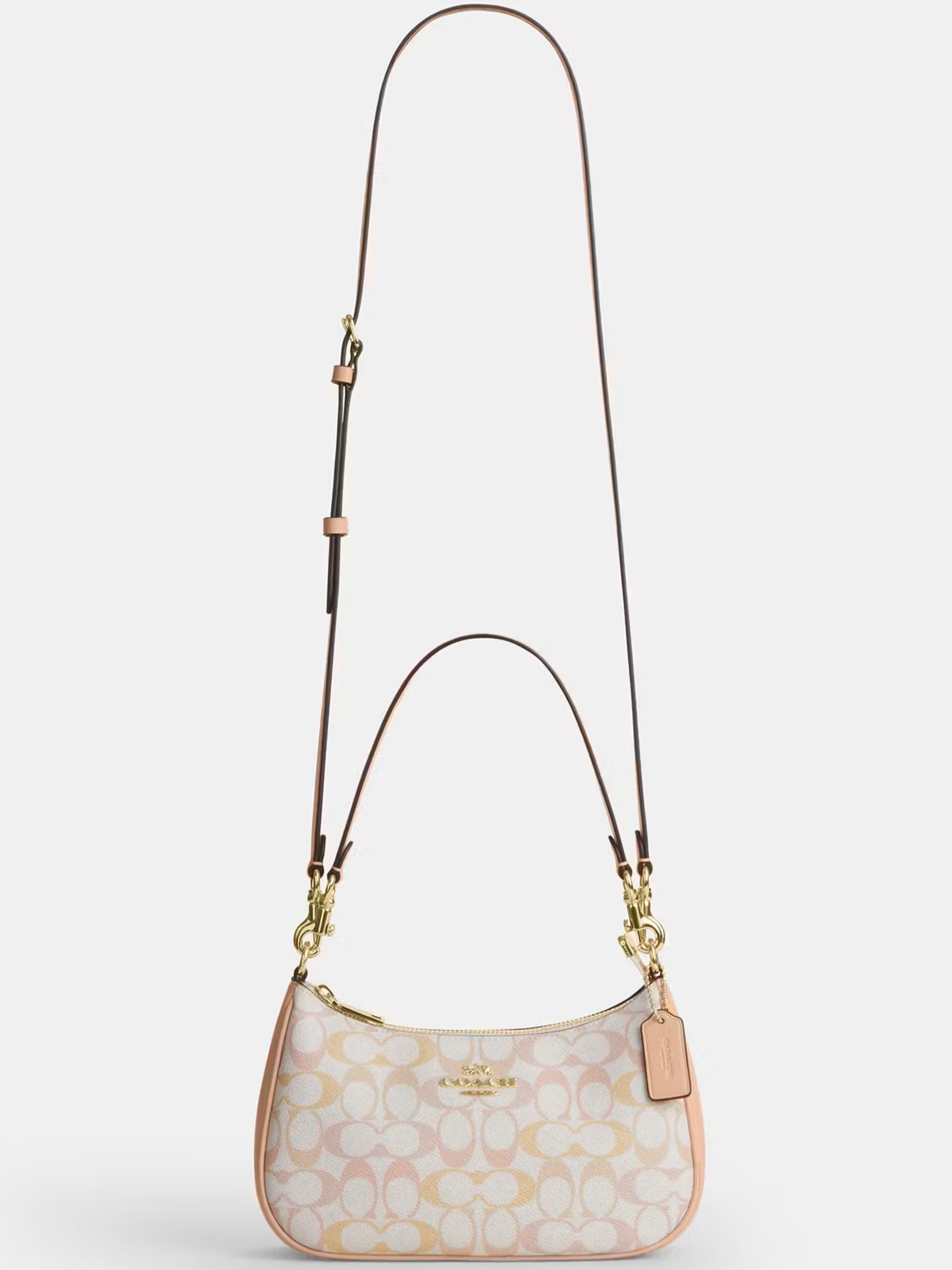 Túi đeo chéo Coach Teri Shoulder Bag In Pretty Signature Canvas Chalk Pink CDZ05 5