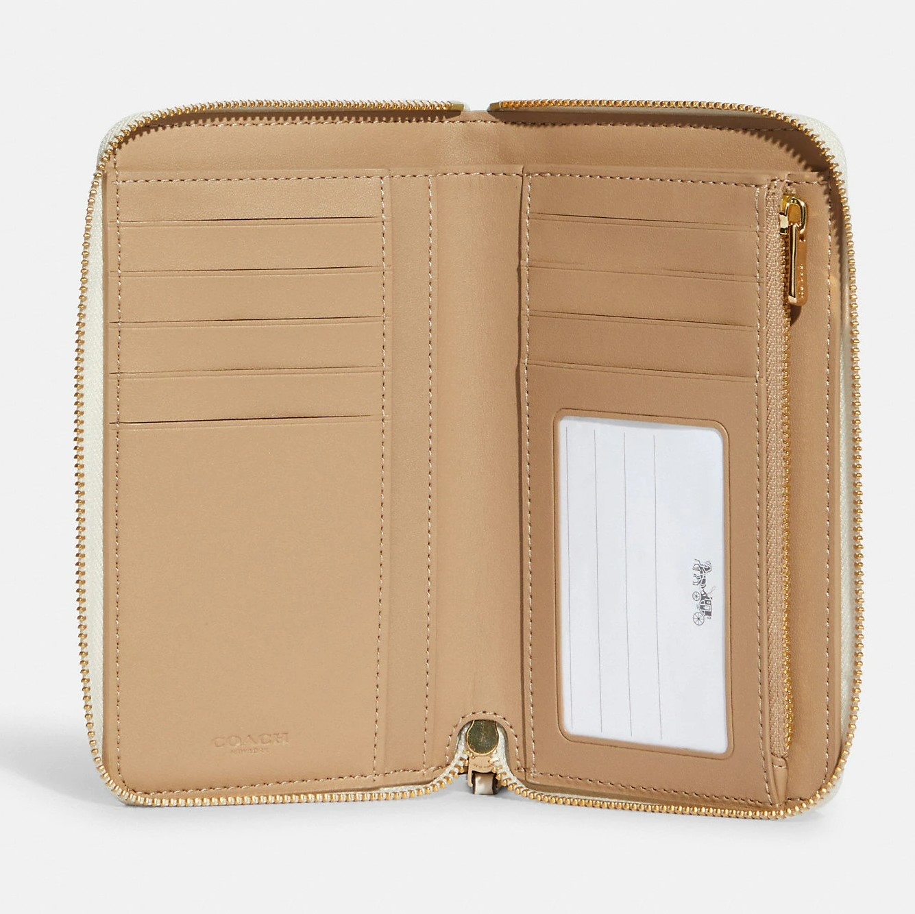 VÍ DÀI NỮ WHITE COACH MEDIUM ID ZIP WALLET WITH DIARY EMBROIDERY 1