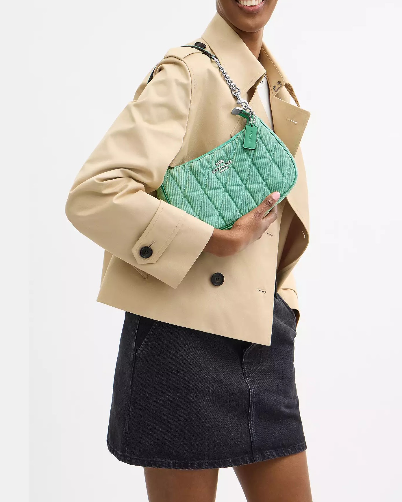 Túi nữ Coach Teri Shoulder Bag Ivy Green CBG86 7
