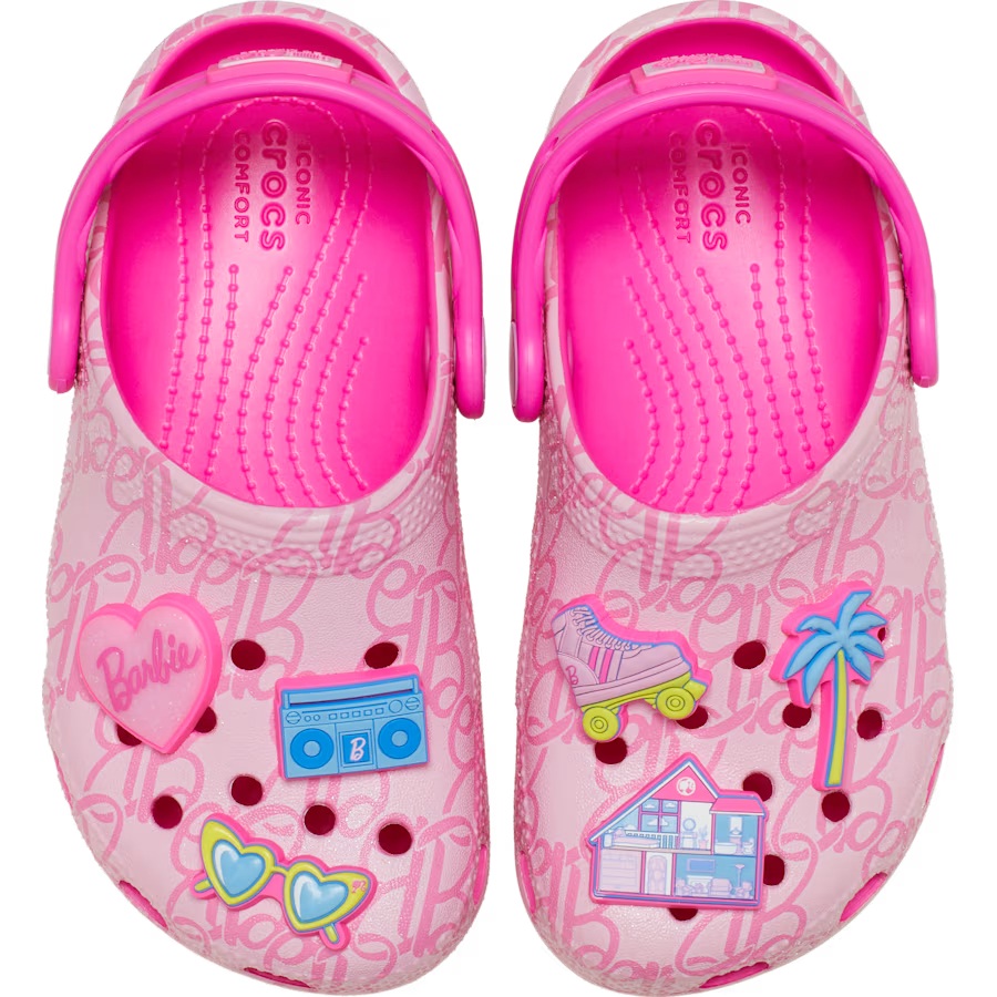 Giày sandal Crocs trẻ em Clog Toddler Classic Mattel Pink Barbie 8