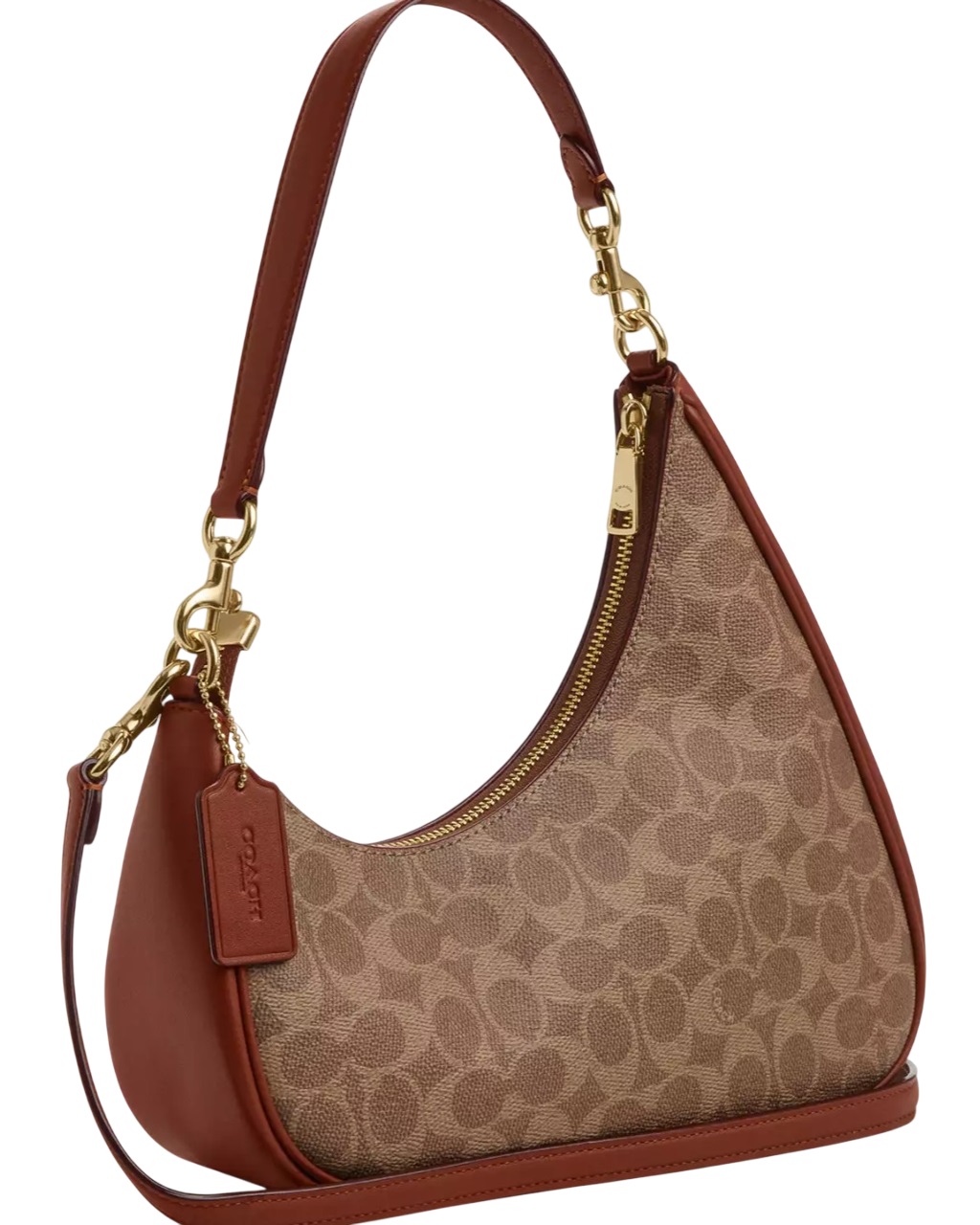 Túi kẹp nách Coach Twisted Teri Shoulder Bag In Signature Canvas Tan Caramel CBI02 2