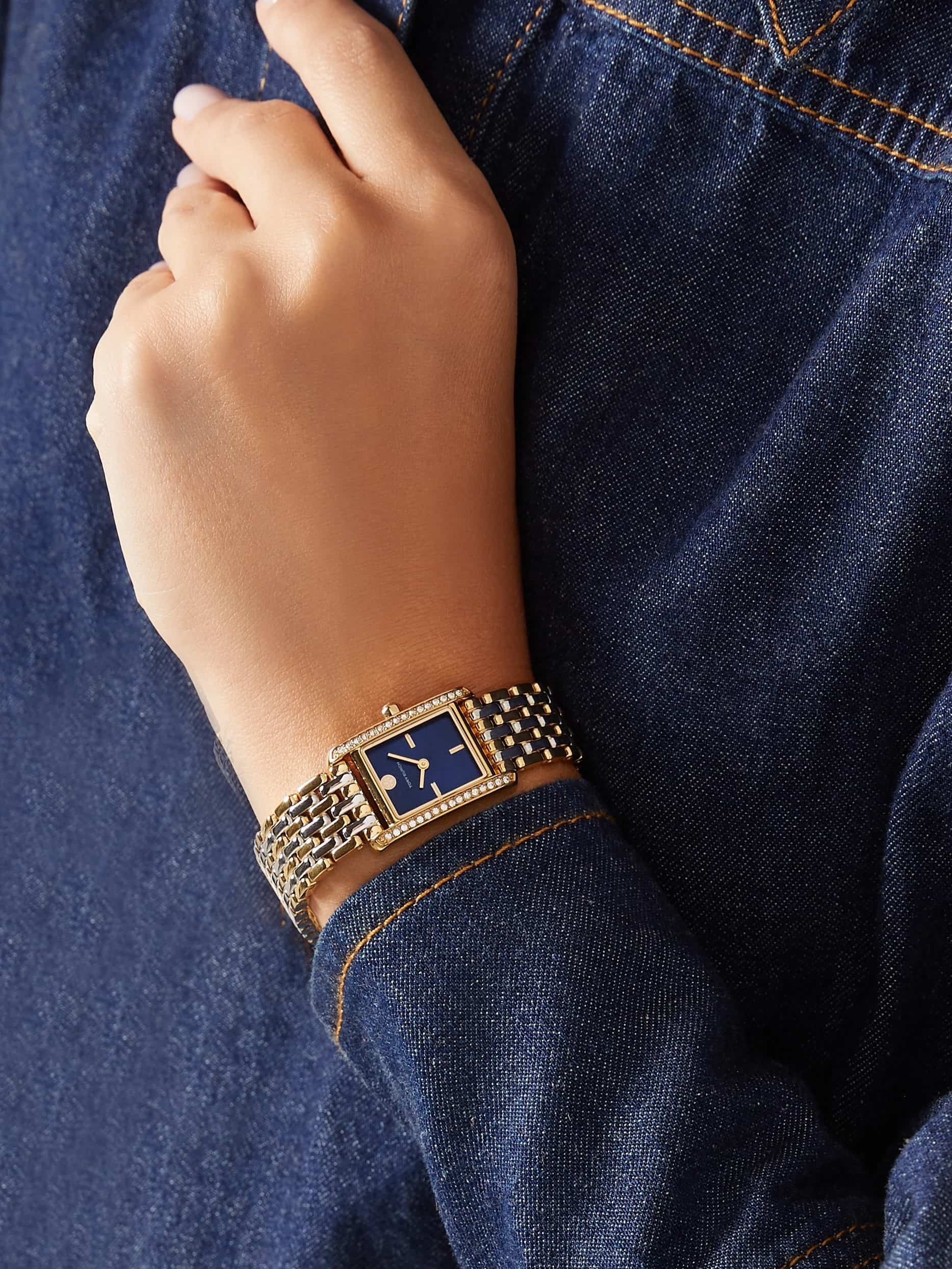 Đồng hồ đeo tay dây kim loại nữ Tory Burch Mini Eleanor Quartz Two-tone Stainless Steel Watch 3