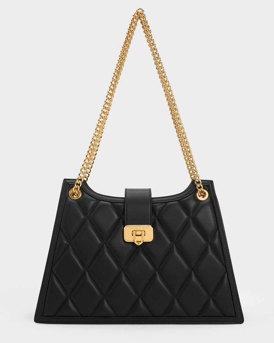 TÚI ĐEO VAI NỮ CNK CHARLES KEITH CRESSIDA QUILTED TRAPEZE CHAIN BAG CK2-30151307 8