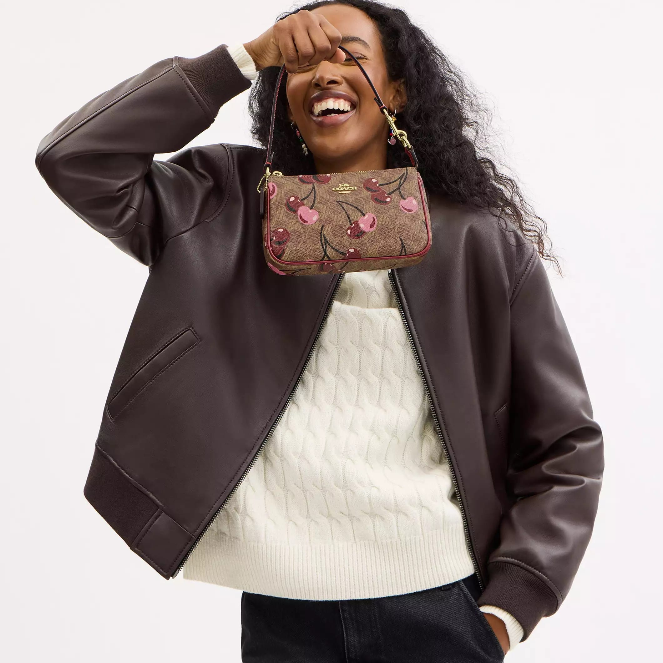 Túi xách Coach Nolita 19 In Signature Canvas With Cherry Print Tan Multi CZ011 7