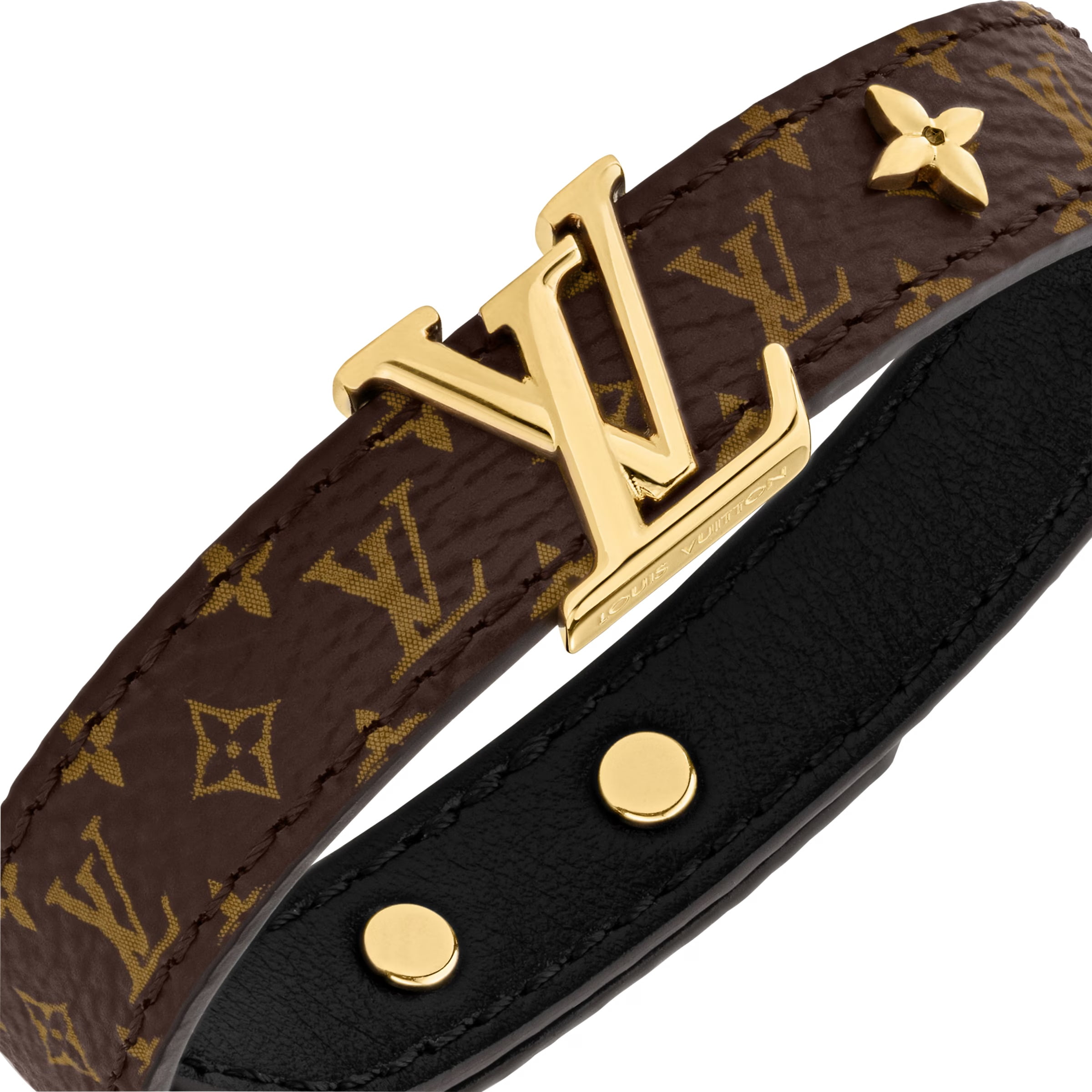 Vòng đeo tay unisex dây da LV Iconic Monogram Flower Signatures Bracelet 5