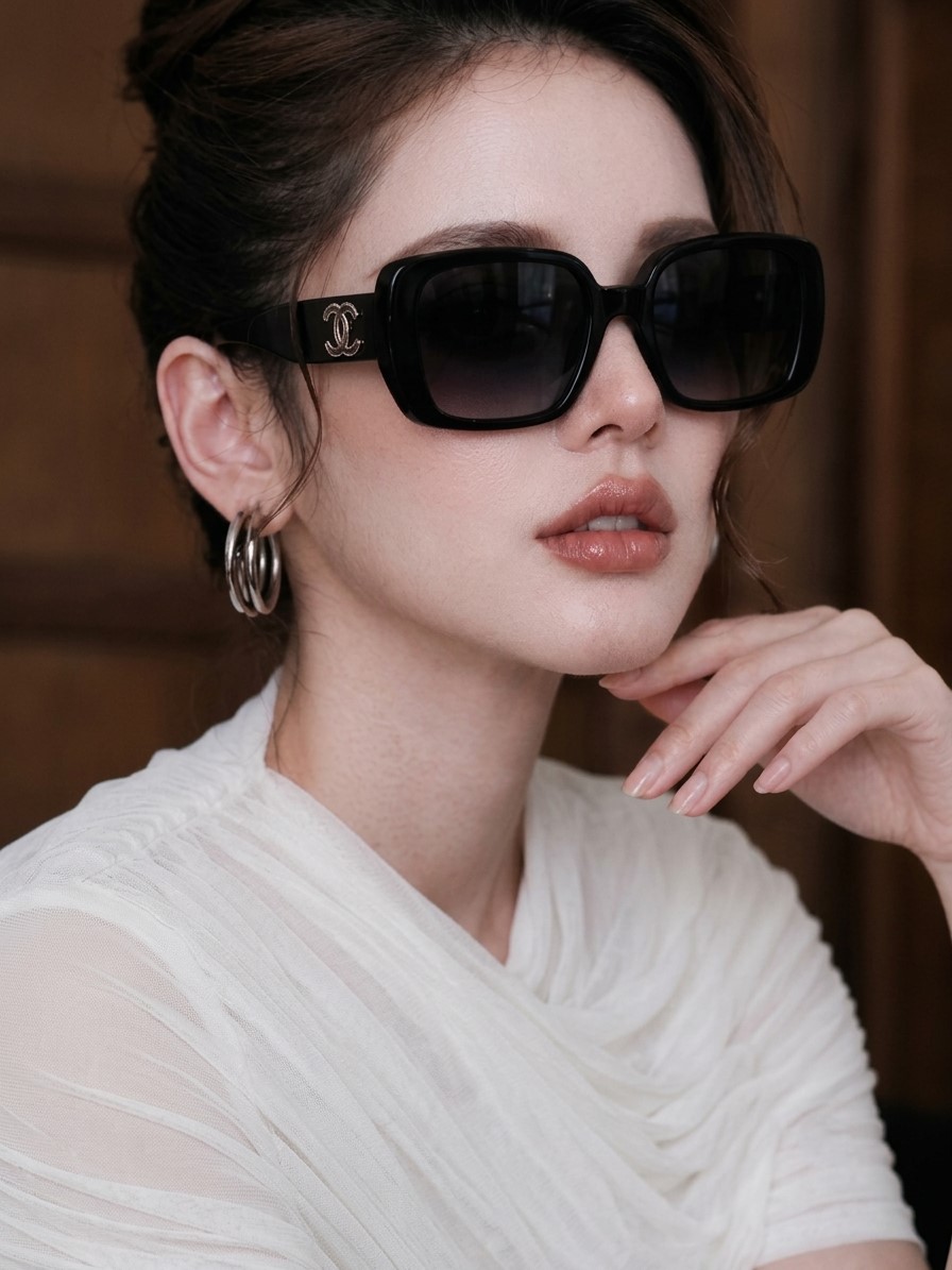Mắt kính Chanel Square Sunglasses Black CH5541 4