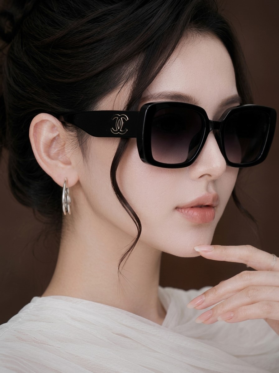 Mắt kính Chanel Square Sunglasses Black CH5541 6