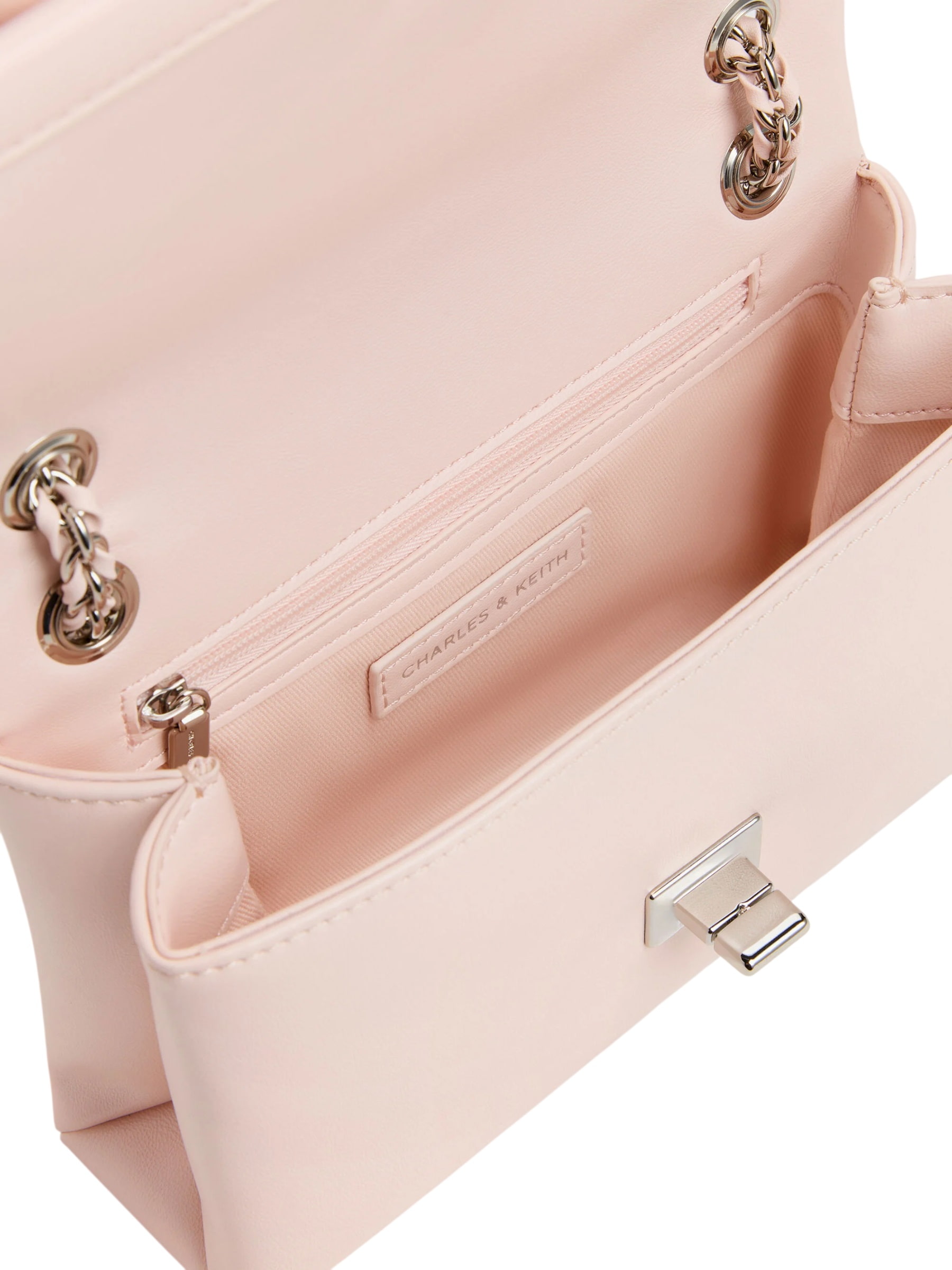 Túi đeo chéo Charles Keith Flower Chain Shoulder Bag With Jewellery Set Soft Pink CK17-20271828 1