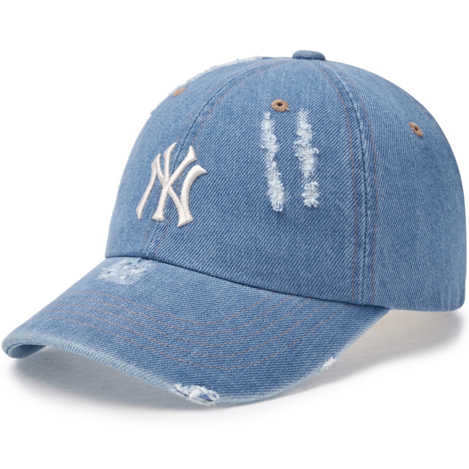 Nón lưỡi trai MLB Damaged Washed Denim Unstructured Ball Cap New York Yankees 3ACPVD34N-50BLL 4