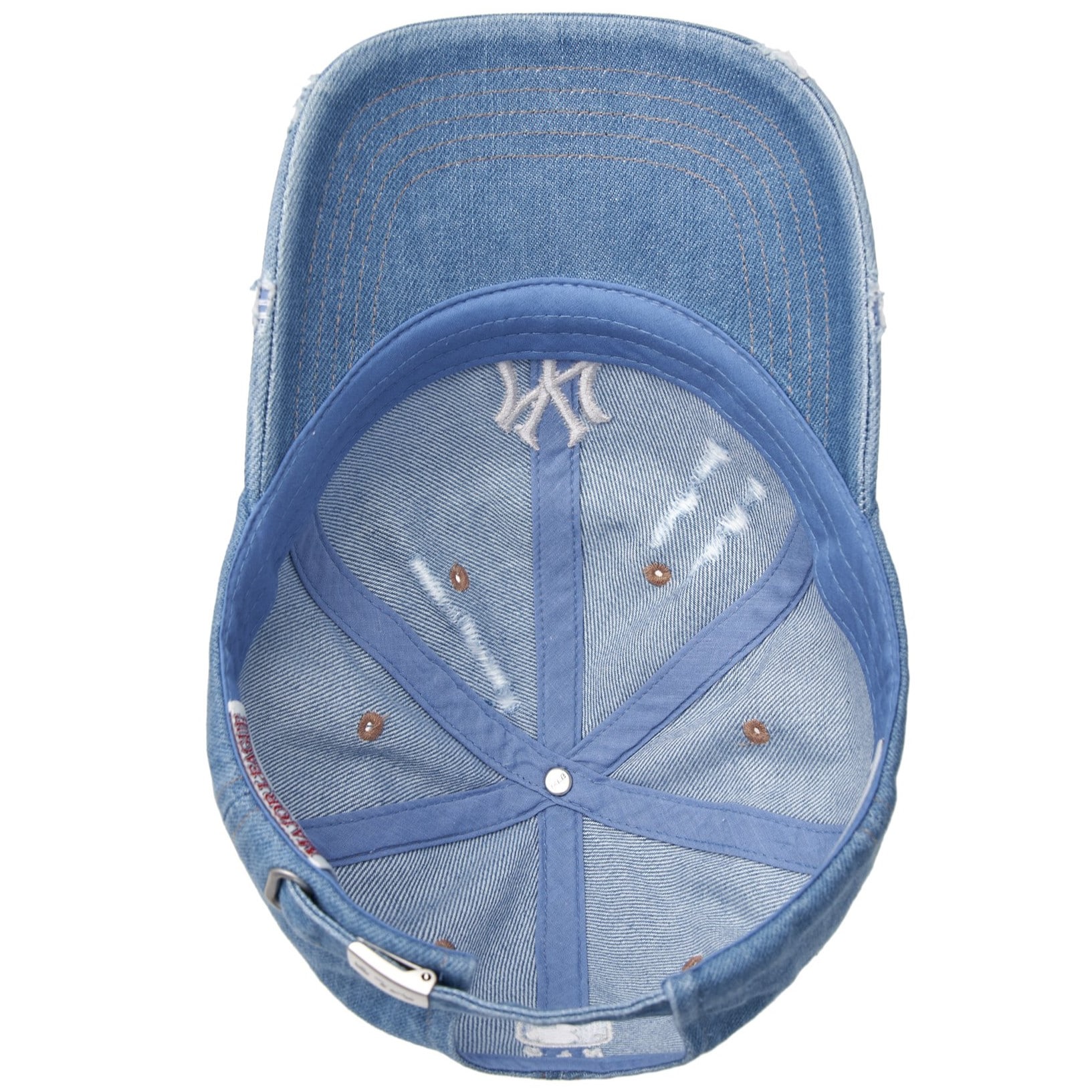 Nón lưỡi trai MLB Damaged Washed Denim Unstructured Ball Cap New York Yankees 3ACPVD34N-50BLL 1