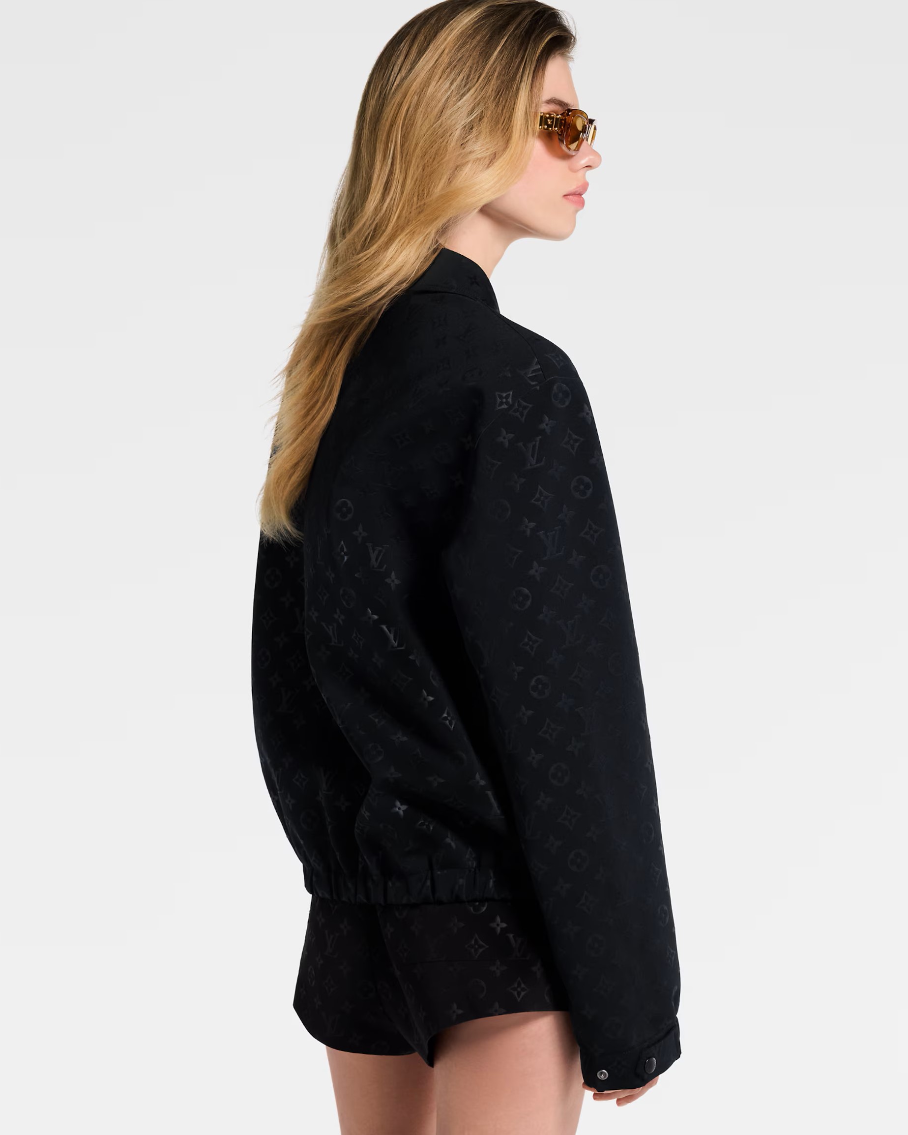 Áo khoác nữ LV Louis Vuitton Monogram Zip-Up Jacket Black 7