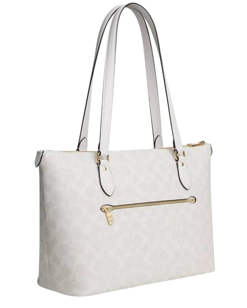 Túi xách Tote Nữ Coach Gallery Tote Bag In Signature Canvas Glacier White CW381 1