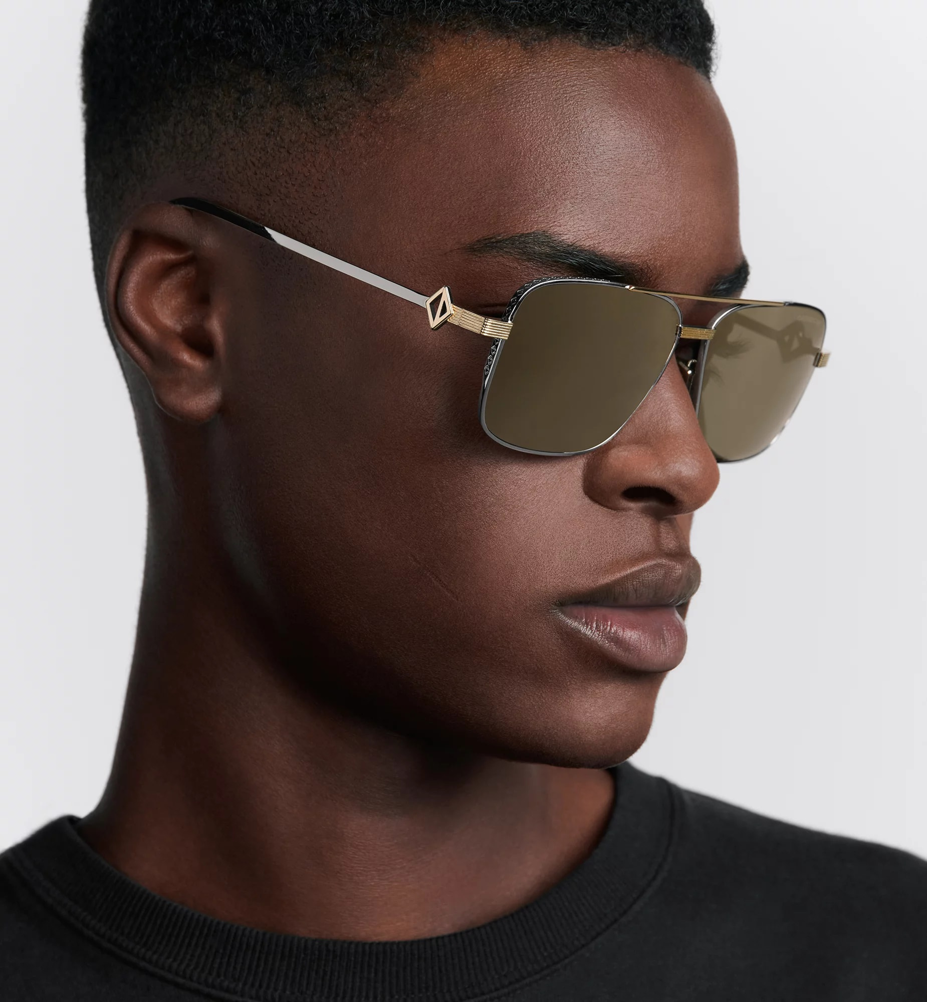 Mắt kính Dior CD Diamond S9U Gold-Tone Mirrored Navigator Sunglasses 3