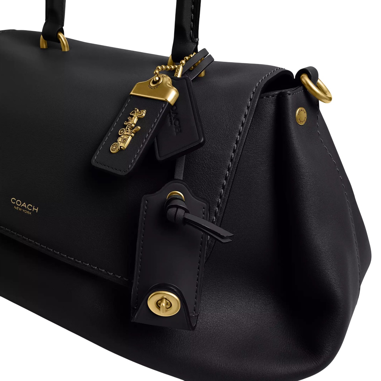 Túi xách Coach Slouchy Rogue Top Handle Bag Brass Black CCC39 3