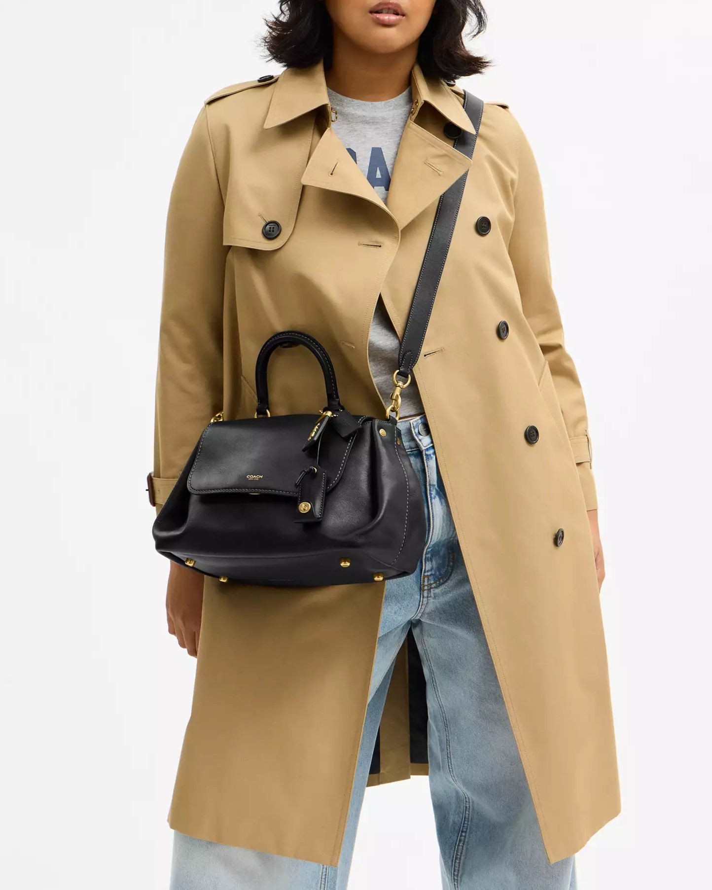 Túi xách Coach Slouchy Rogue Top Handle Bag Brass Black CCC39 7
