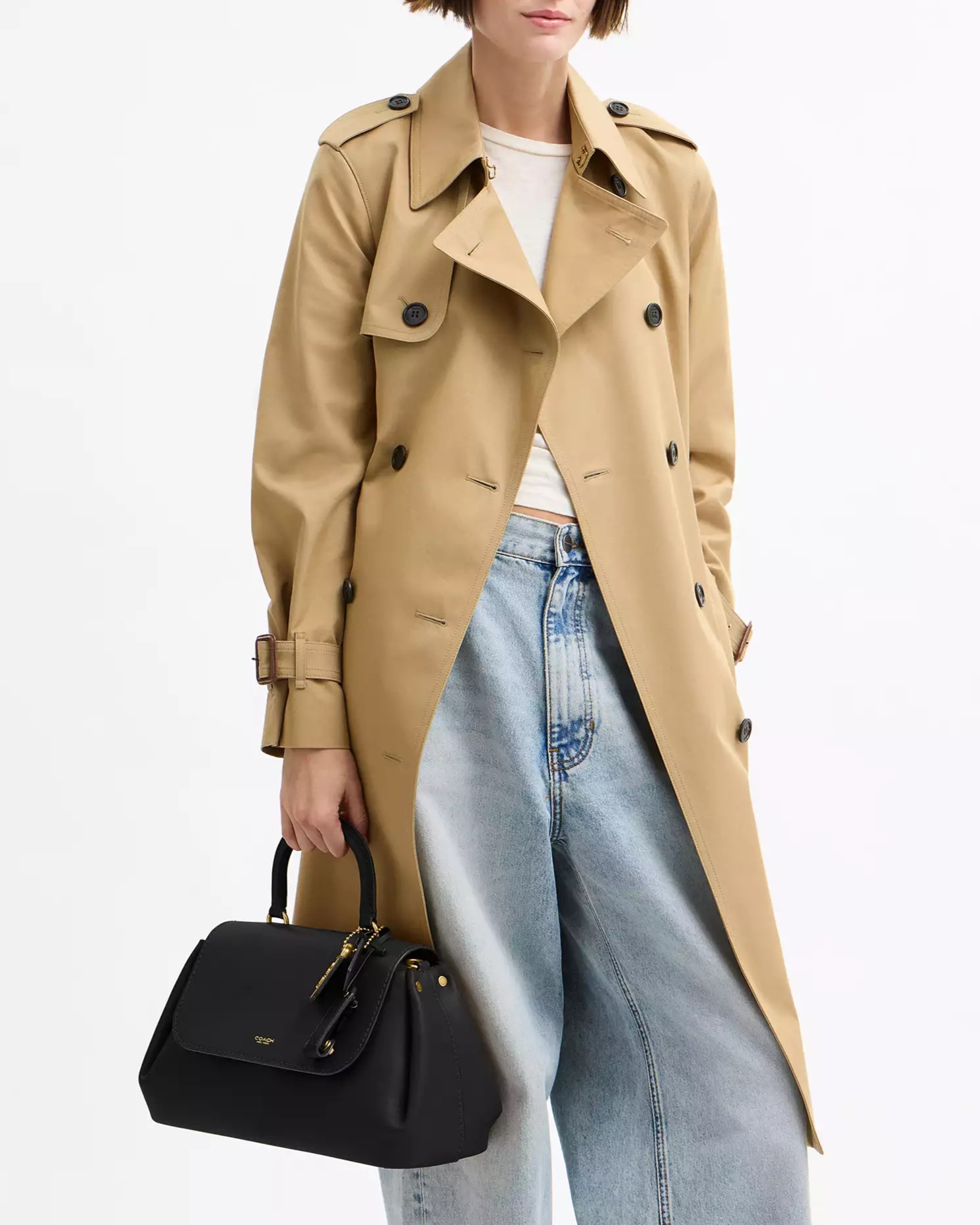 Túi xách Coach Slouchy Rogue Top Handle Bag Brass Black CCC39 9