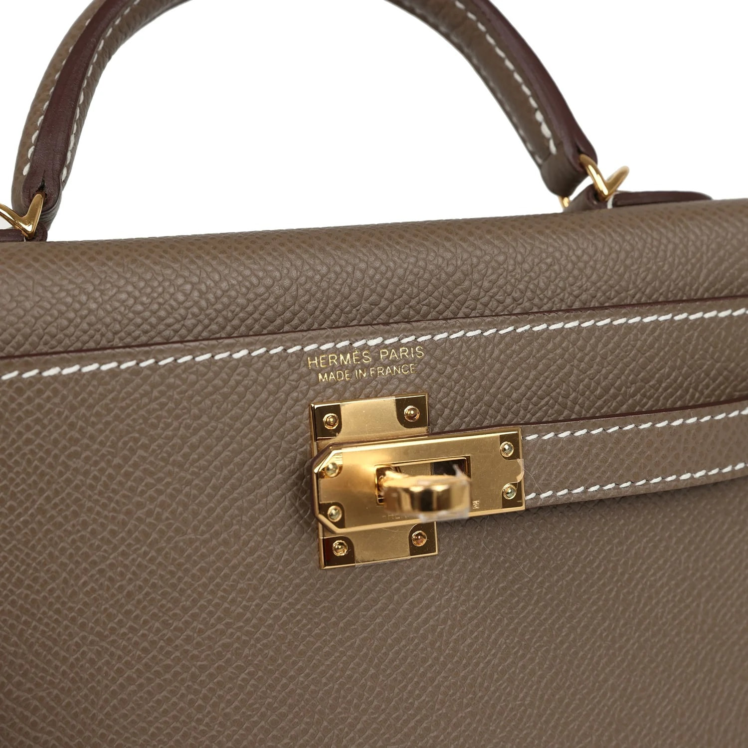 Túi xách Hermès Kelly Sellier 20 Etoupe Epsom Gold Hardware 6