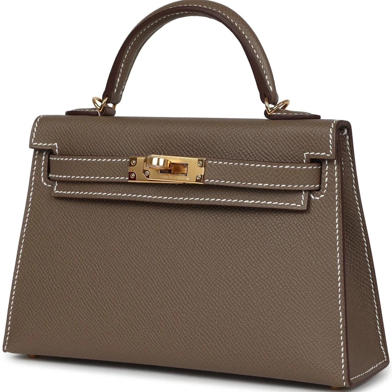 Túi xách Hermès Kelly Sellier 20 Etoupe Epsom Gold Hardware 8
