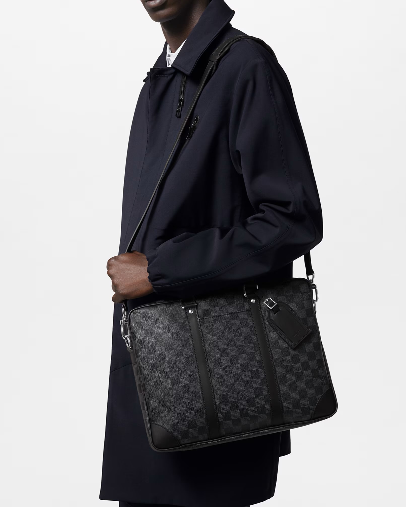 Cặp Xách Tay đeo chéo Công Sở Louis Vuitton Porte-Documents Voyage NM Damier Graphite Canvas N40445 1