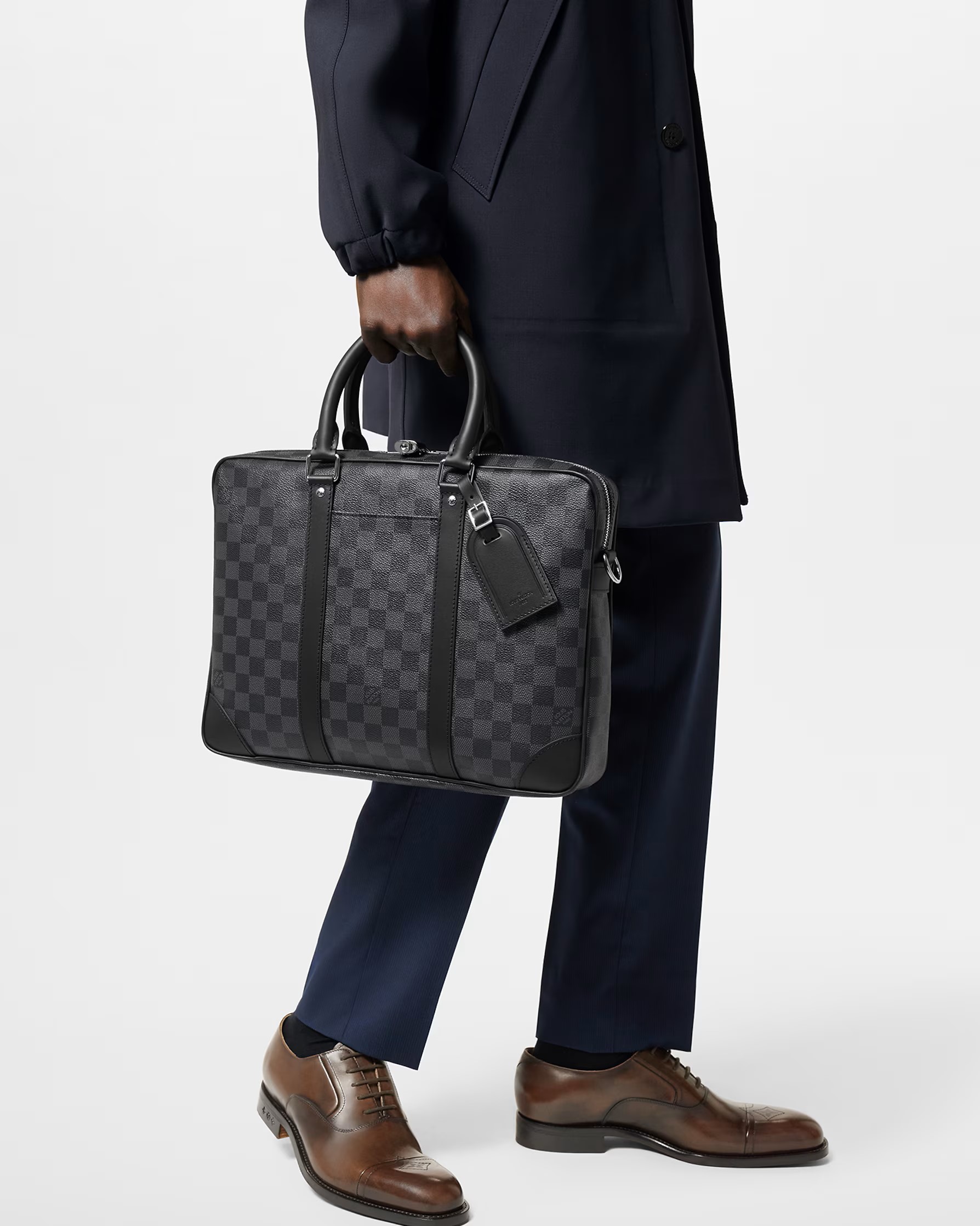 Cặp Xách Tay đeo chéo Công Sở Louis Vuitton Porte-Documents Voyage NM Damier Graphite Canvas N40445 8