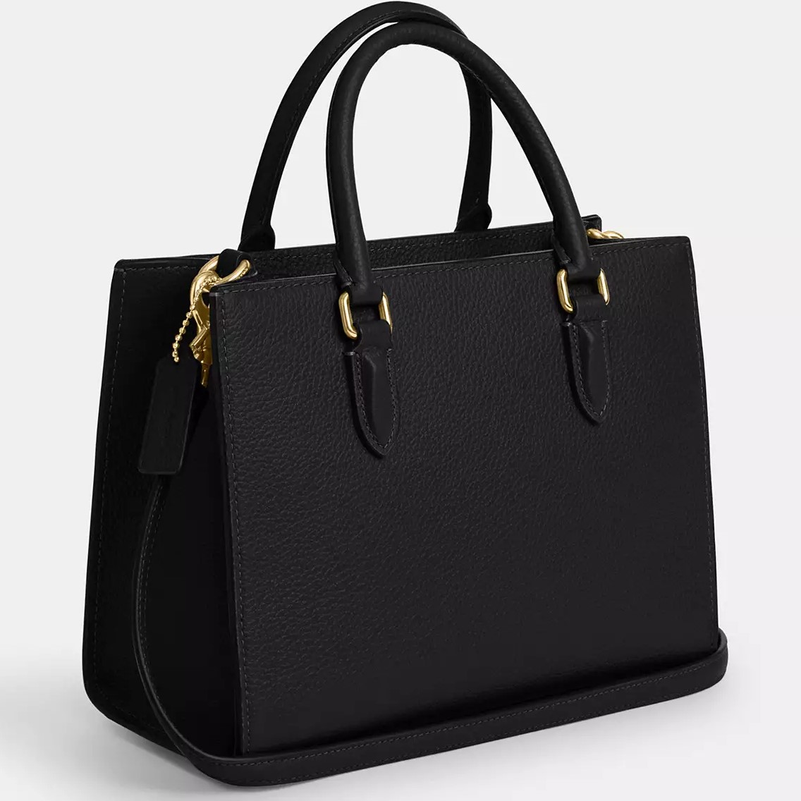 Túi xách Coach Maggie Small Tote Bag Pebbled Leather Gold Black CY668 5