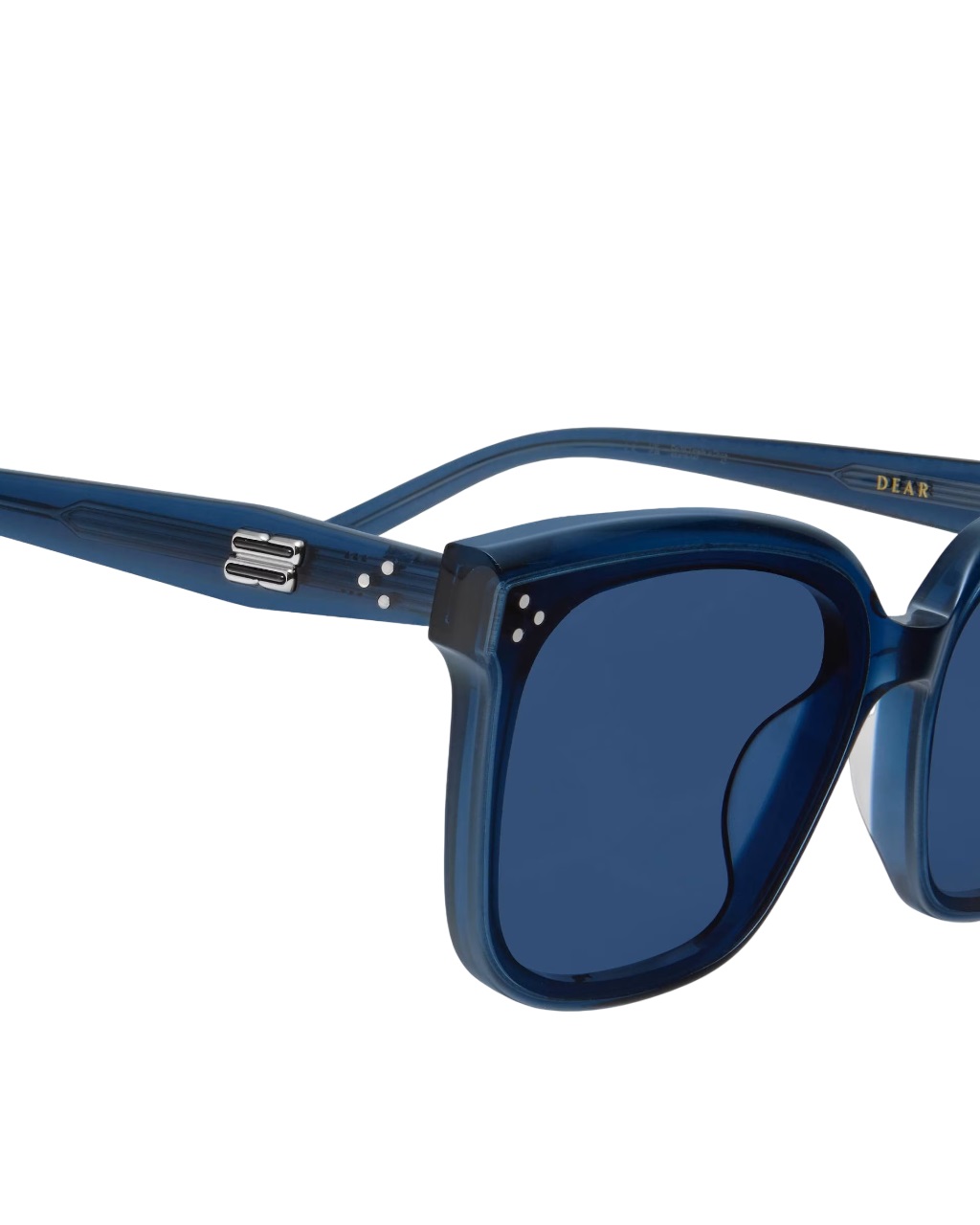 Kính mắt Gentle Monster Dear NC2 Blue Lenses Square Shape Translucent Navy Acetate Frame 1