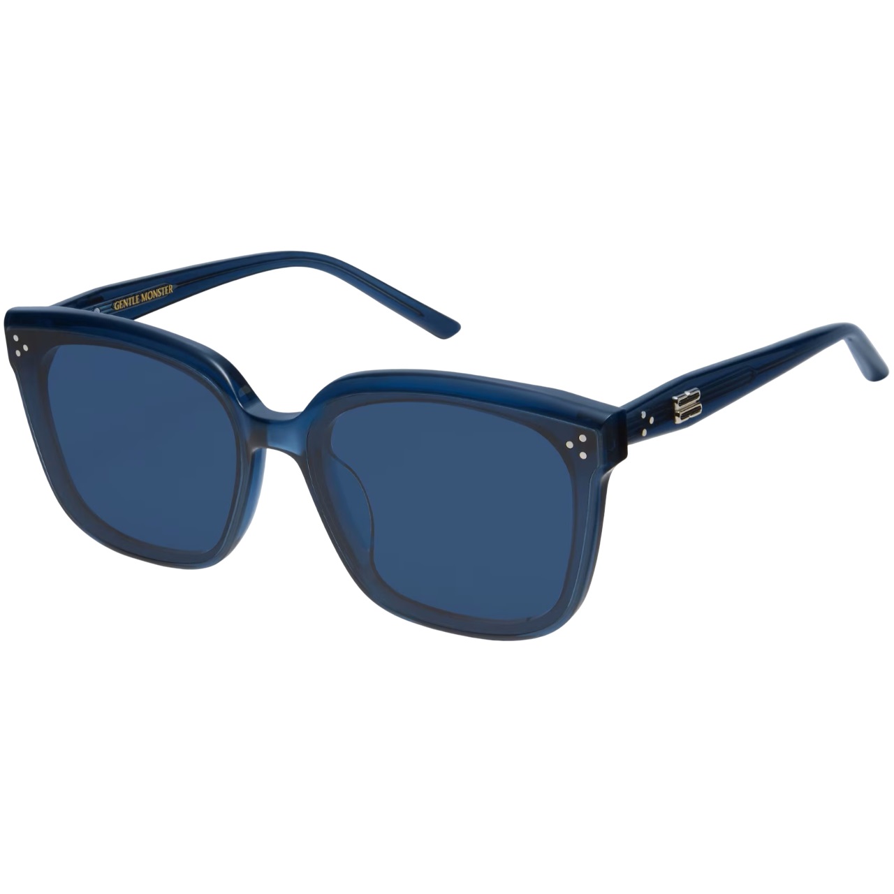 Kính mắt Gentle Monster Dear NC2 Blue Lenses Square Shape Translucent Navy Acetate Frame 4