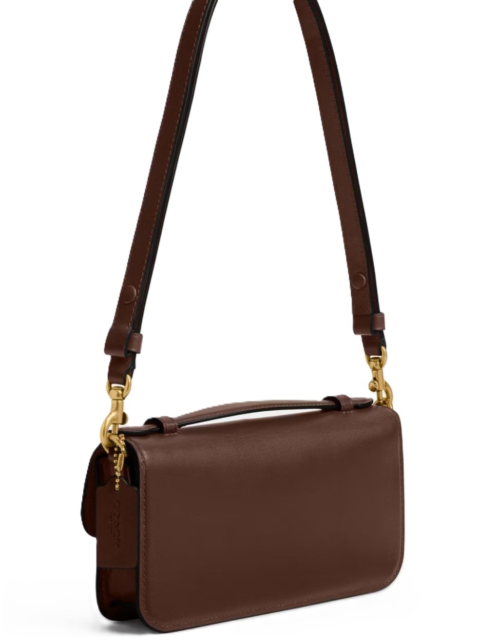 Túi xách Coach Elora Top Handle Leather Crossbody Clutch Bag Maple CCY30 4