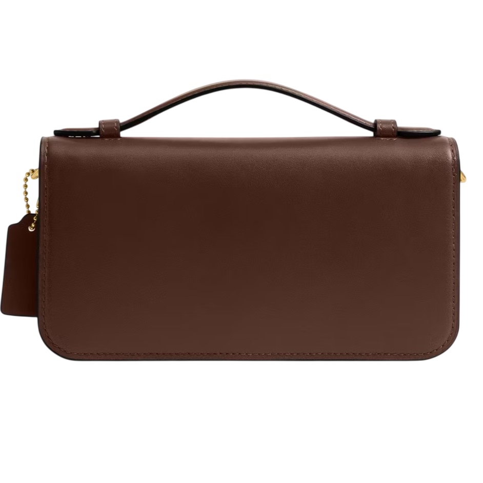 Túi xách Coach Elora Top Handle Leather Crossbody Clutch Bag Maple CCY30 9