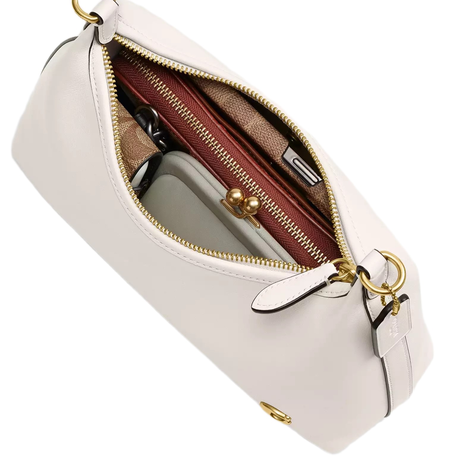 Túi kẹp nách nữ Coach Juliet Shoulder Bag 25 Smooth Leather Chalk CW640 6