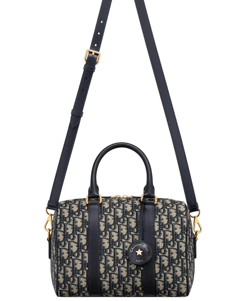 Túi trống Dior Groove 25 Bag Blue Dior Oblique Jacquard 3