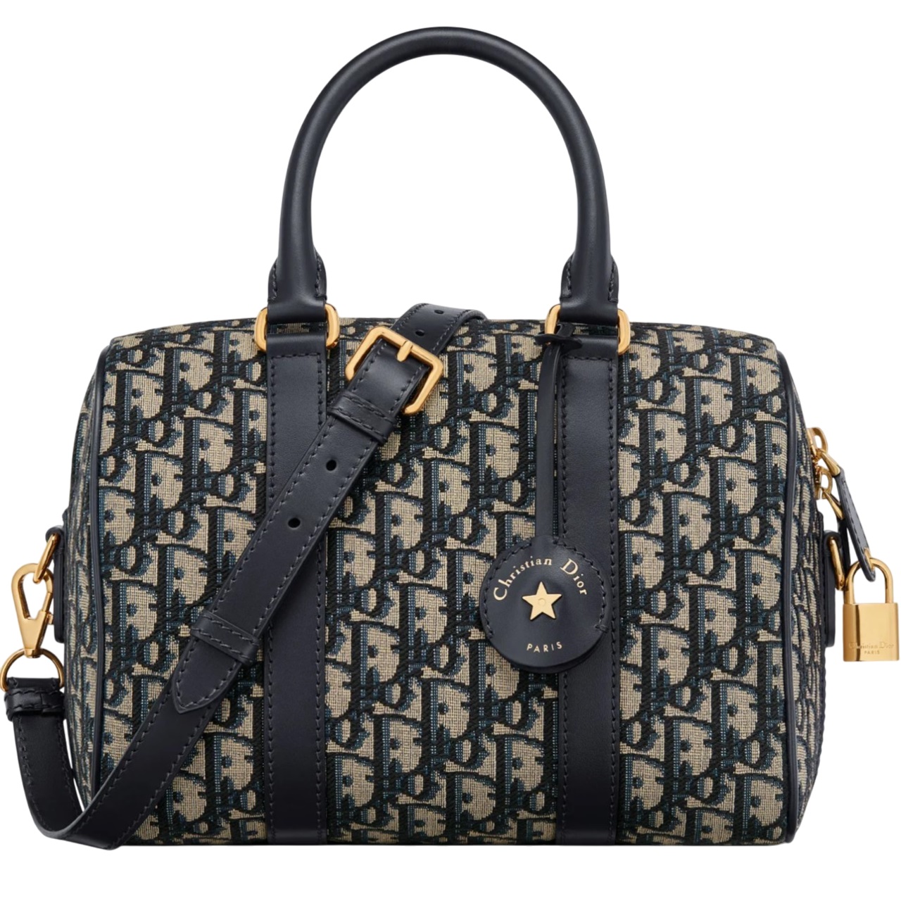 Túi trống Dior Groove 25 Bag Blue Dior Oblique Jacquard 5