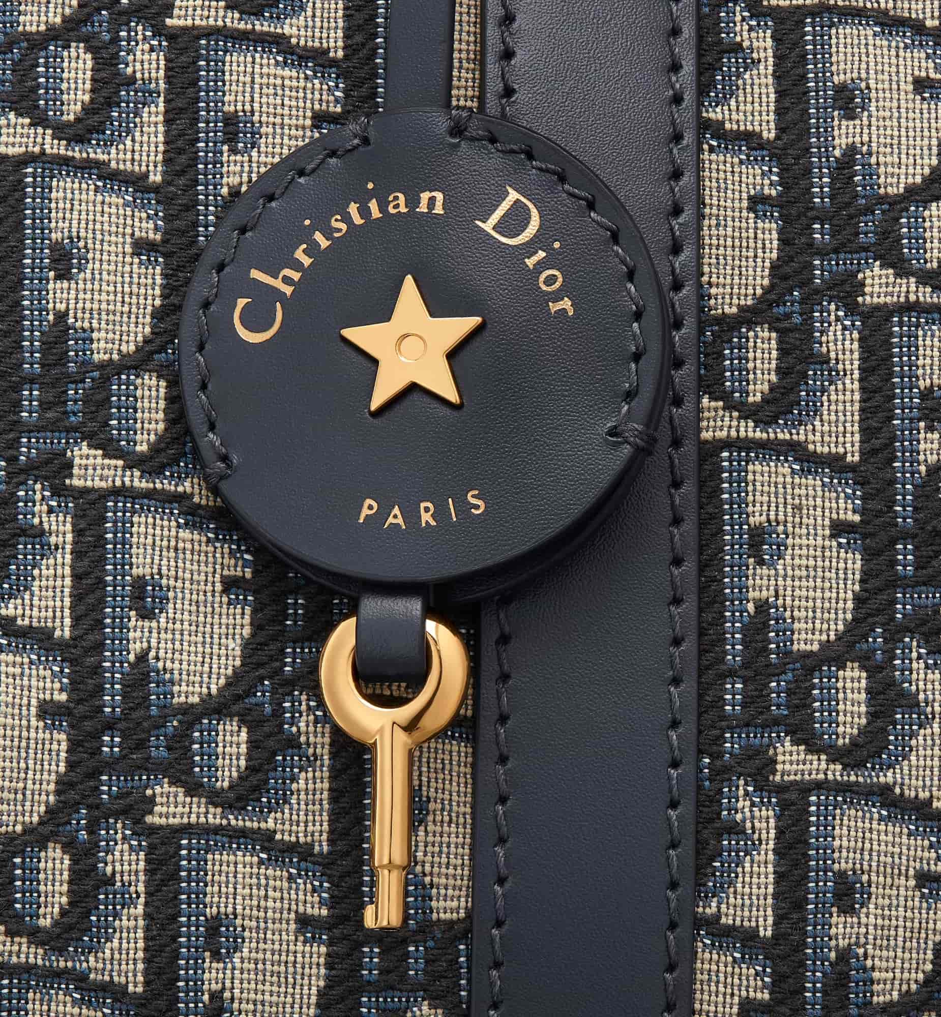 Túi trống Dior Groove 25 Bag Blue Dior Oblique Jacquard 4