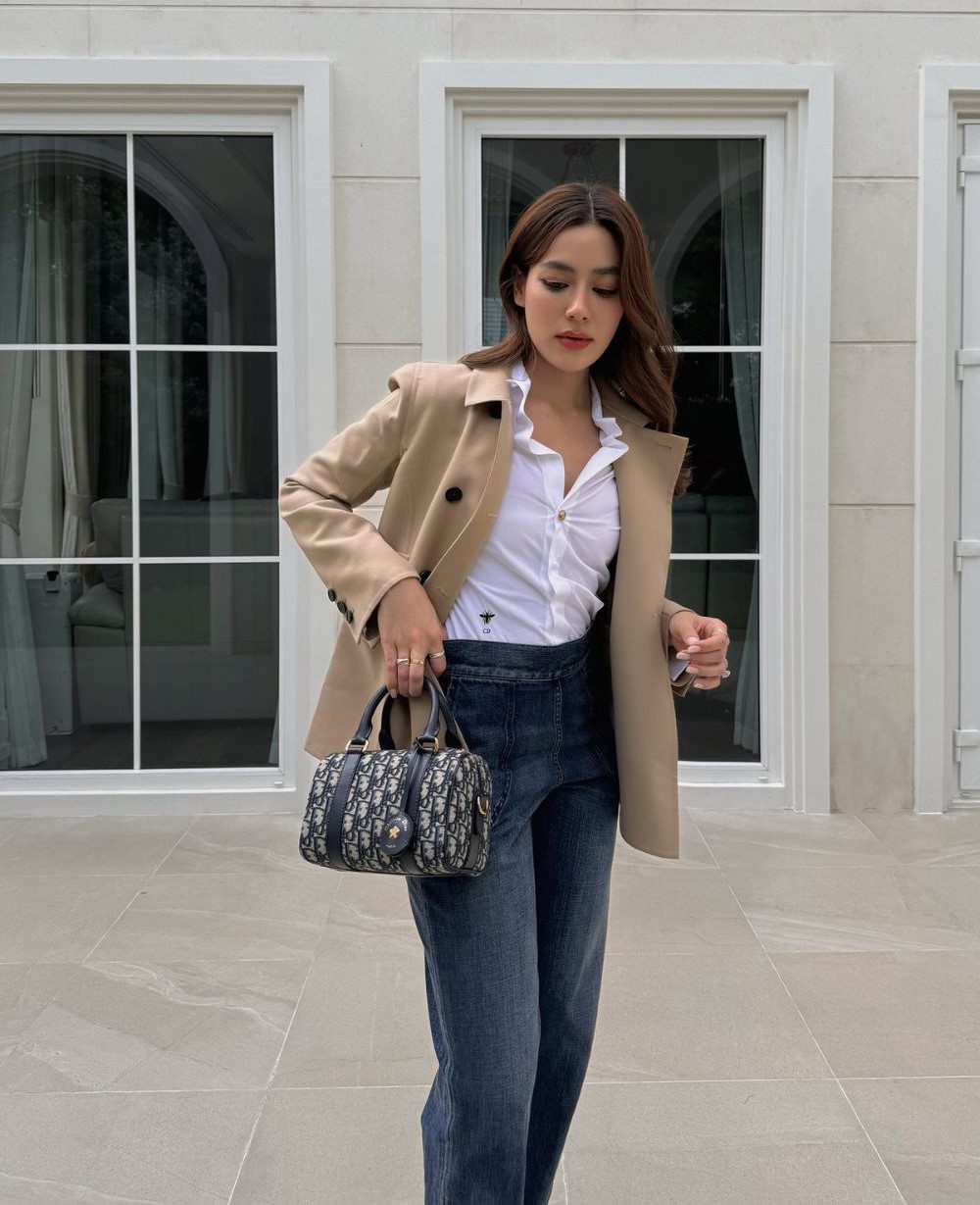 Túi trống Dior Groove 25 Bag Blue Dior Oblique Jacquard 1