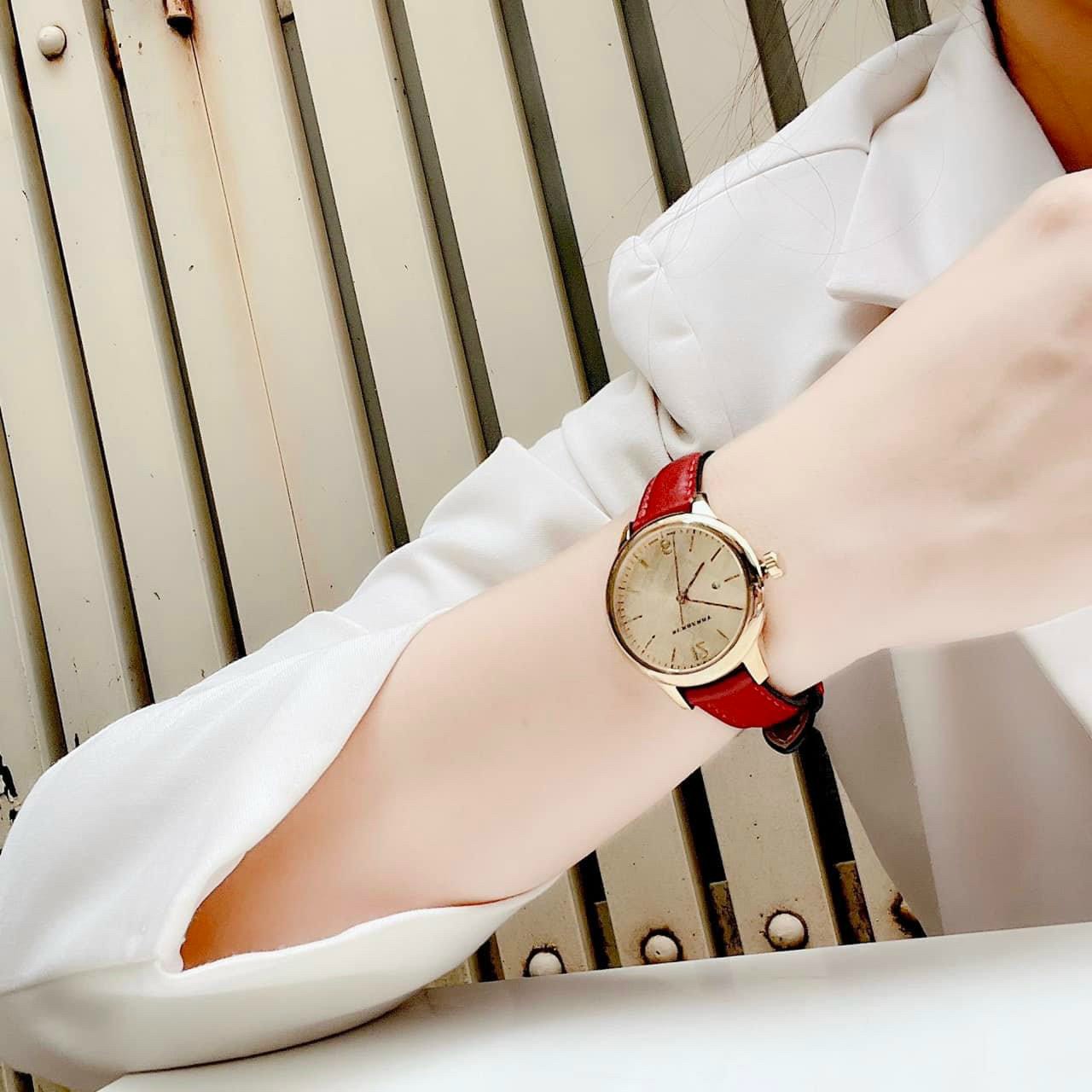 ĐỒNG HỒ NỮ DÂY DA BURBERRY THE CLASSIC ROUND RED LEATHER STRAP LADIES WATCH BU10102 2